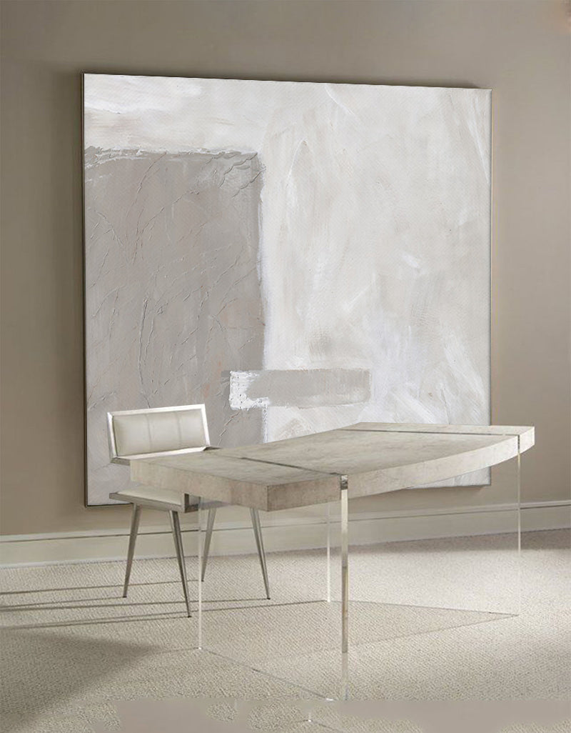 Brown White Minimalist Abstract Art