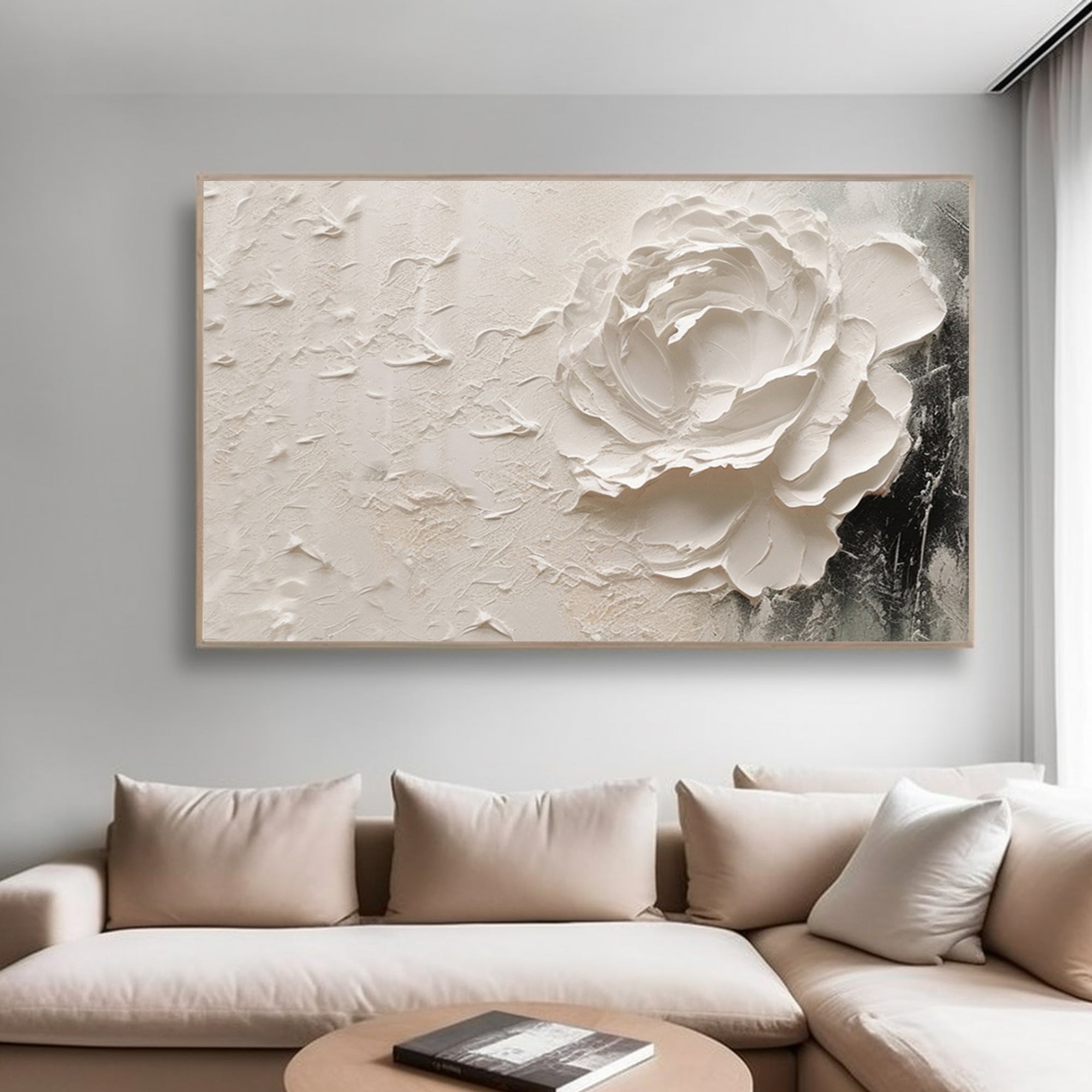 Horizontal white flowers