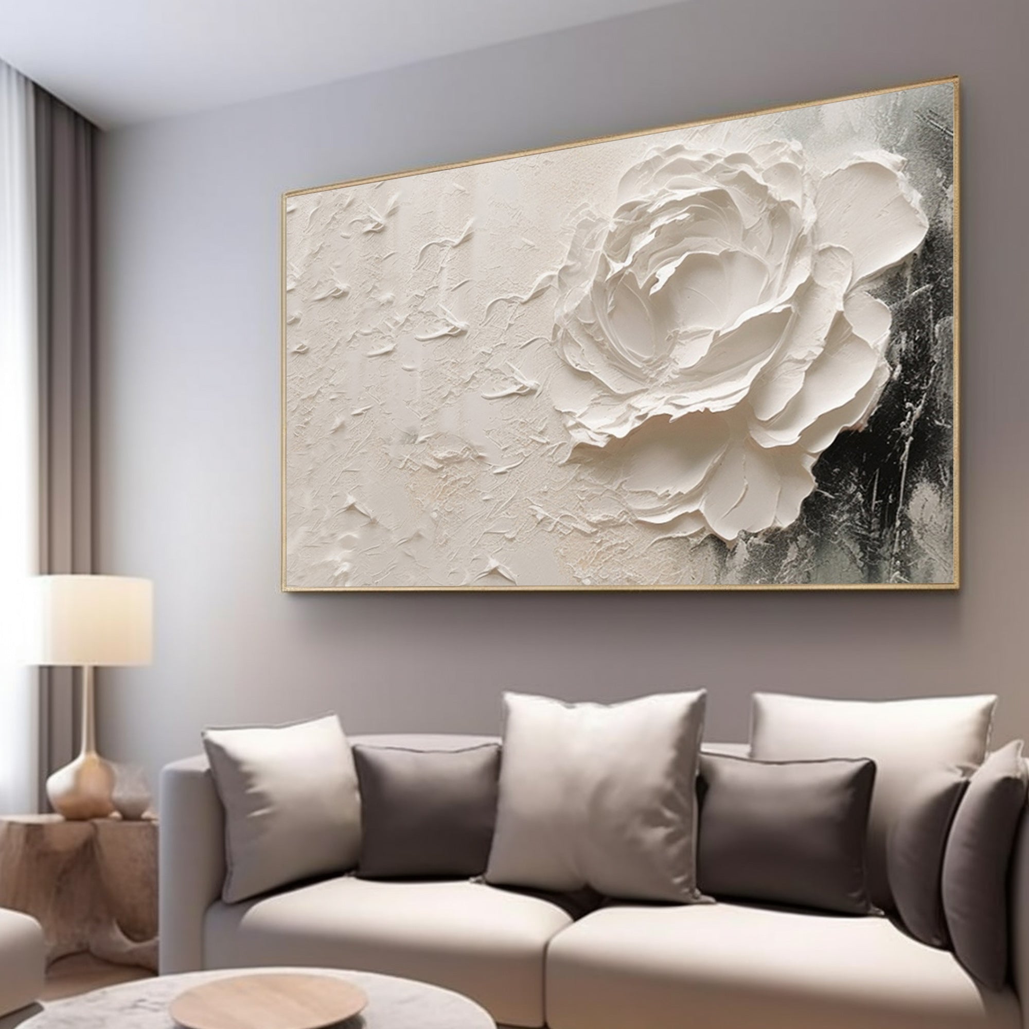 Horizontal white flowers