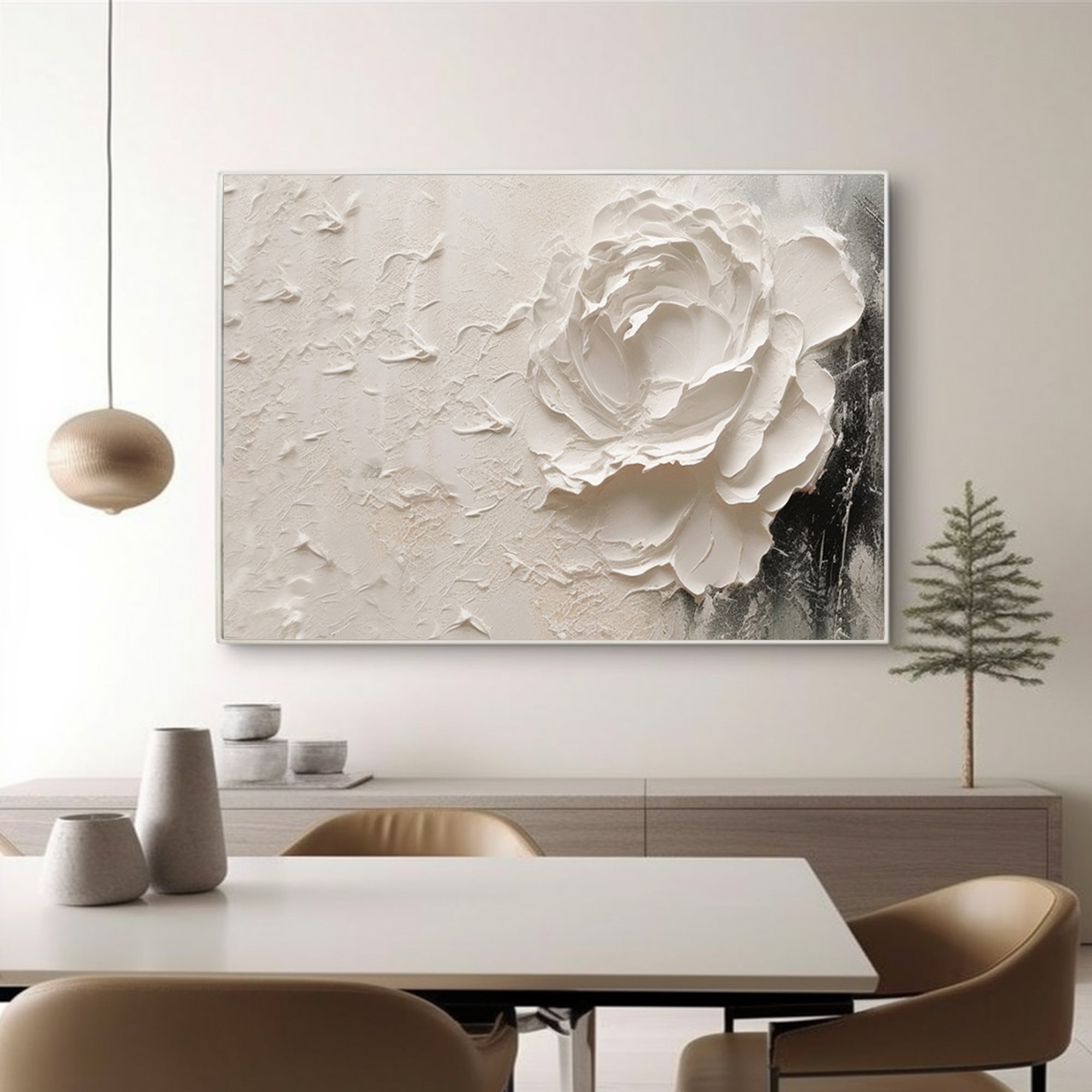 Horizontal white flowers