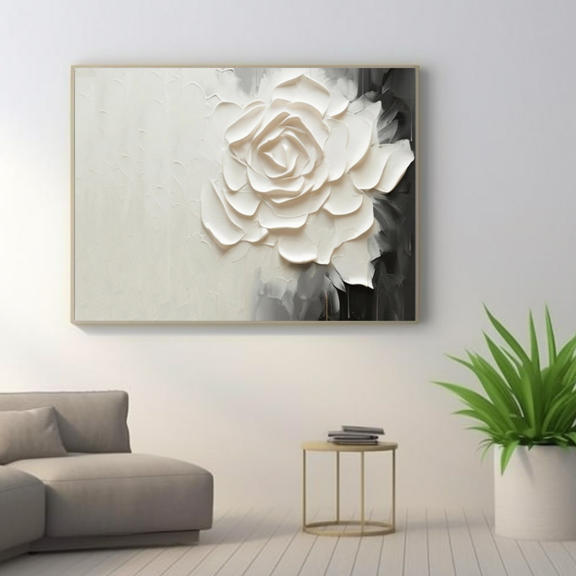 Horizontal gray flowers