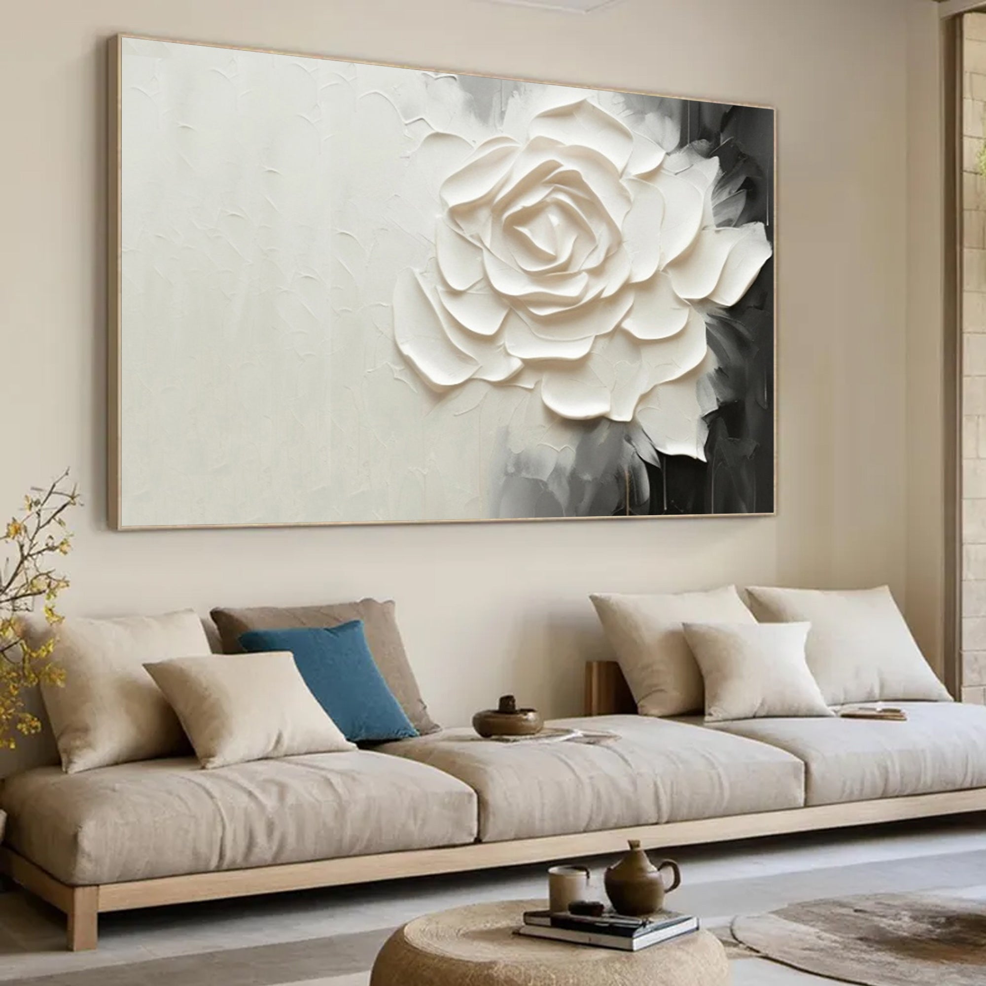 Horizontal gray flowers