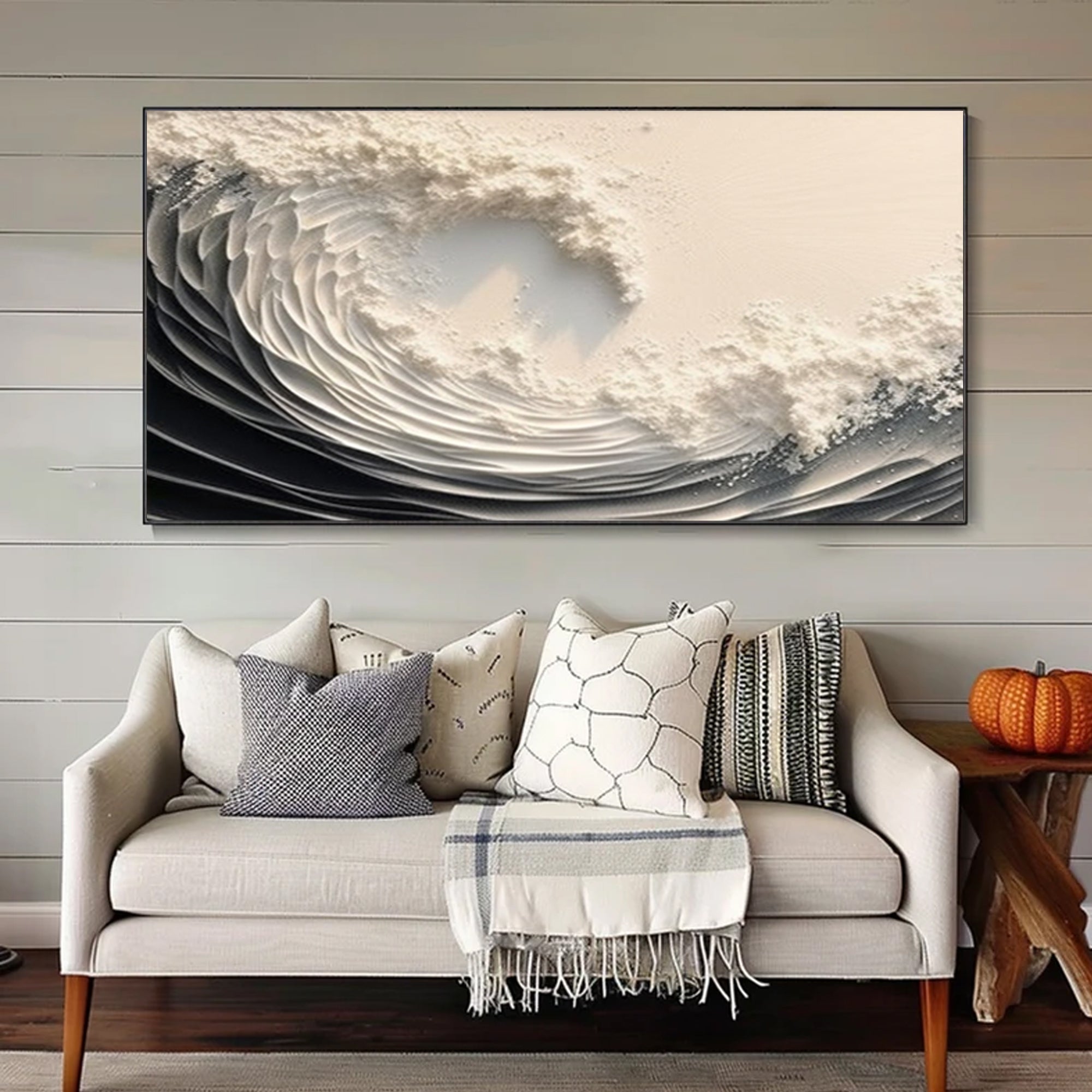 Black and white waves