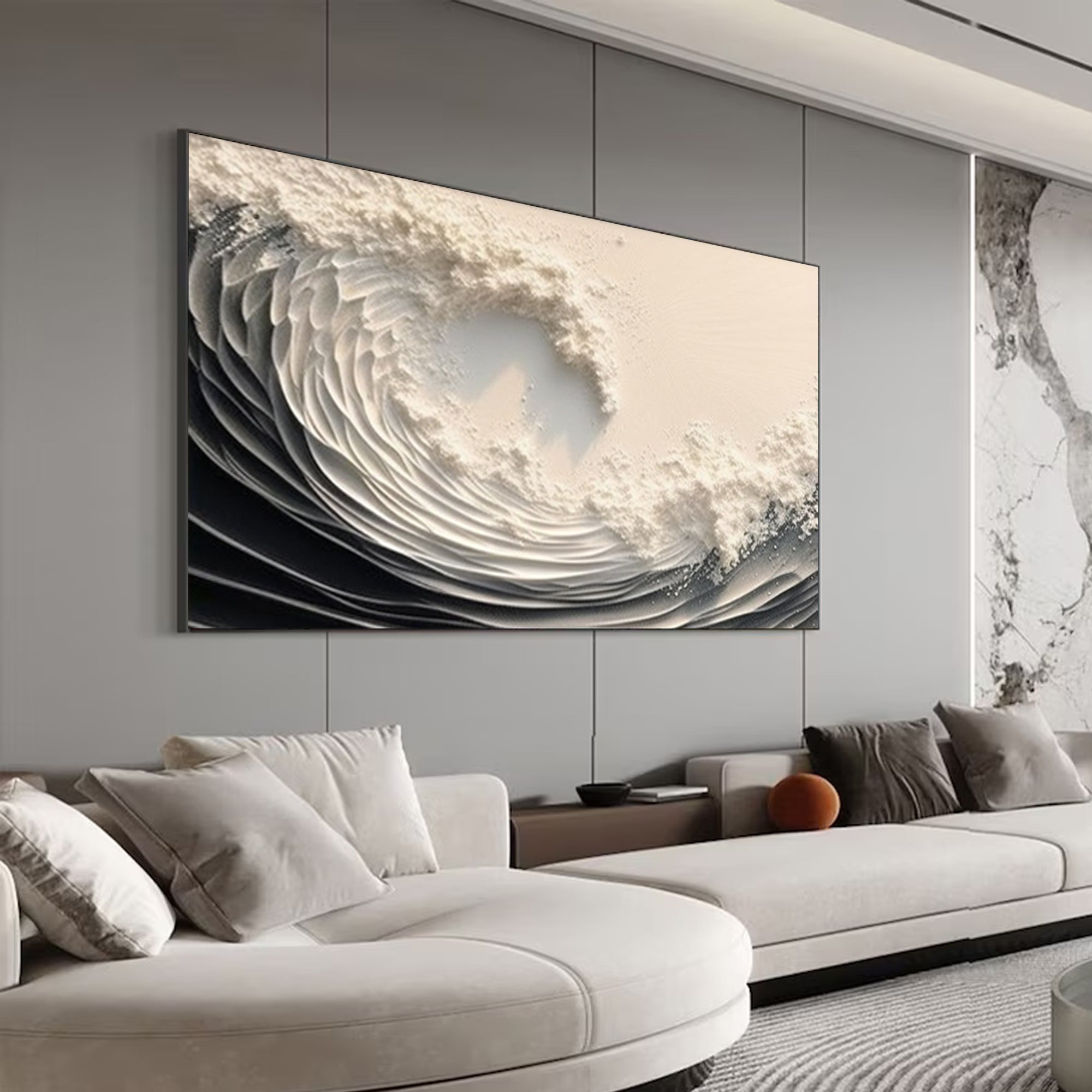 Black and white waves