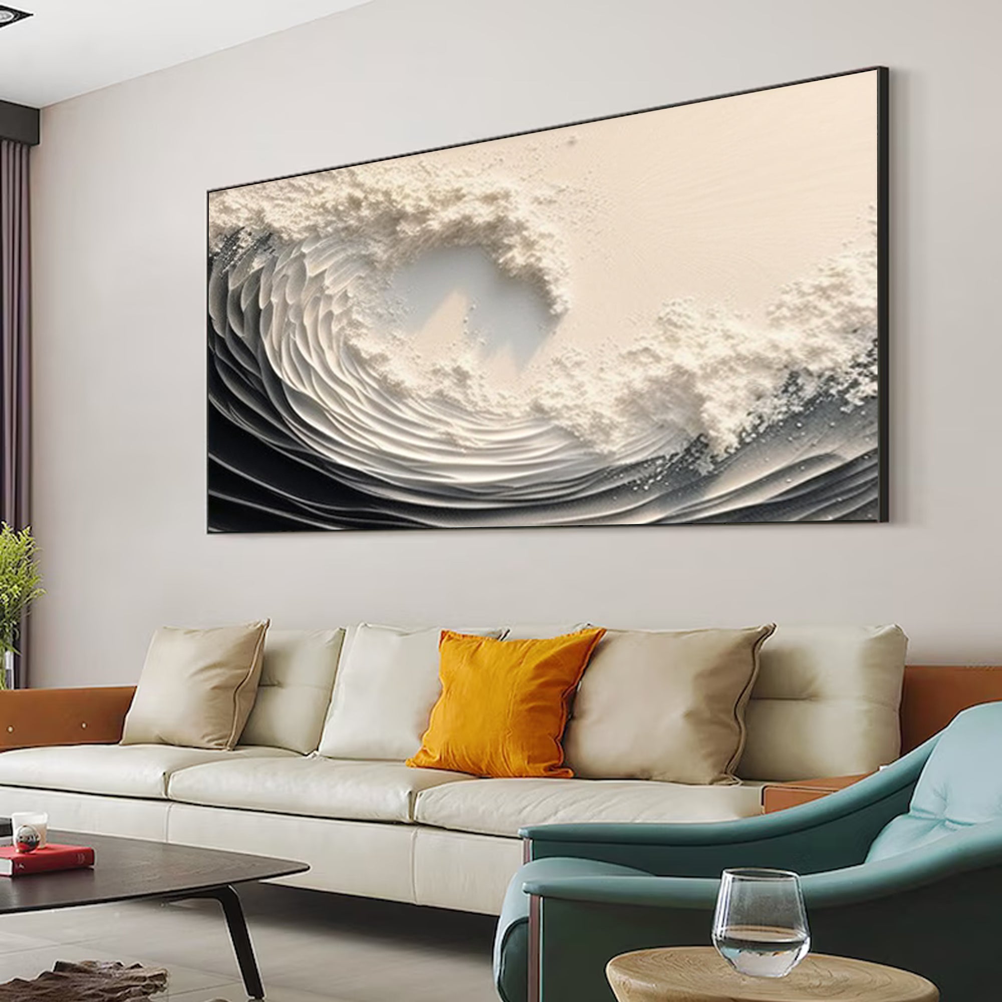 Black and white waves