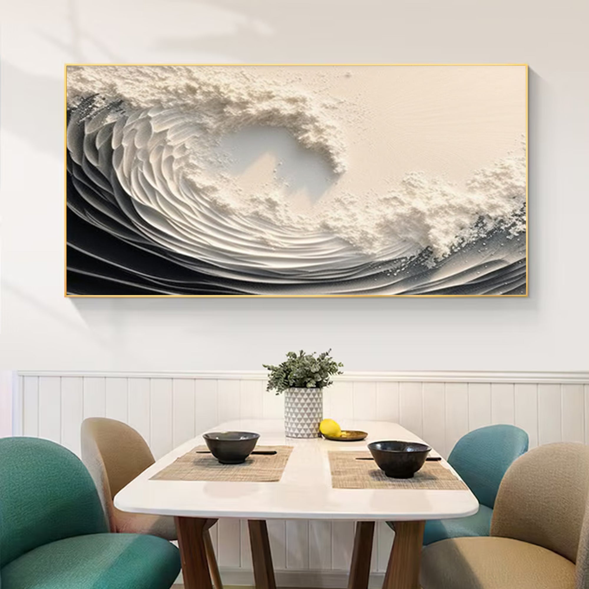 Black and white waves