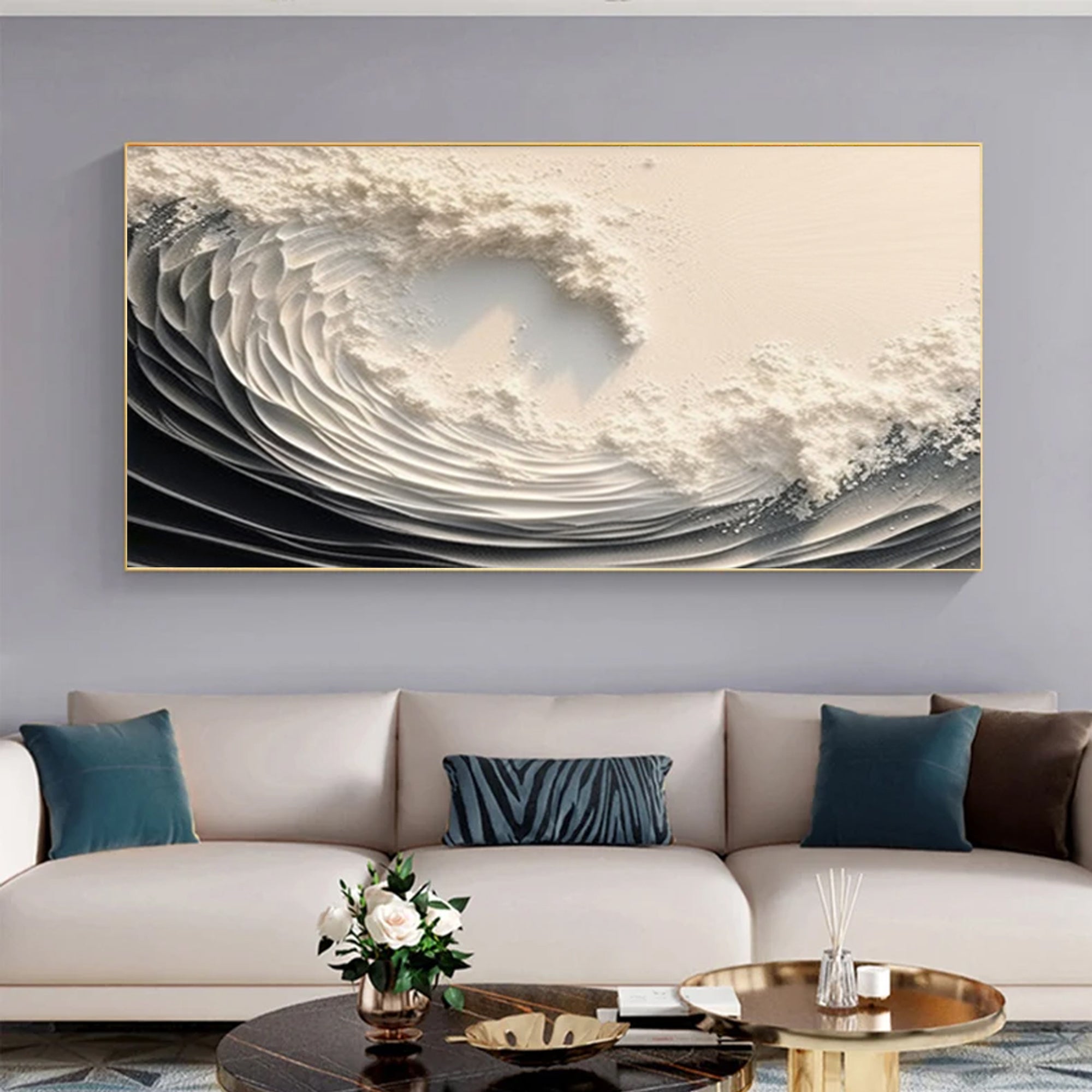 Black and white waves