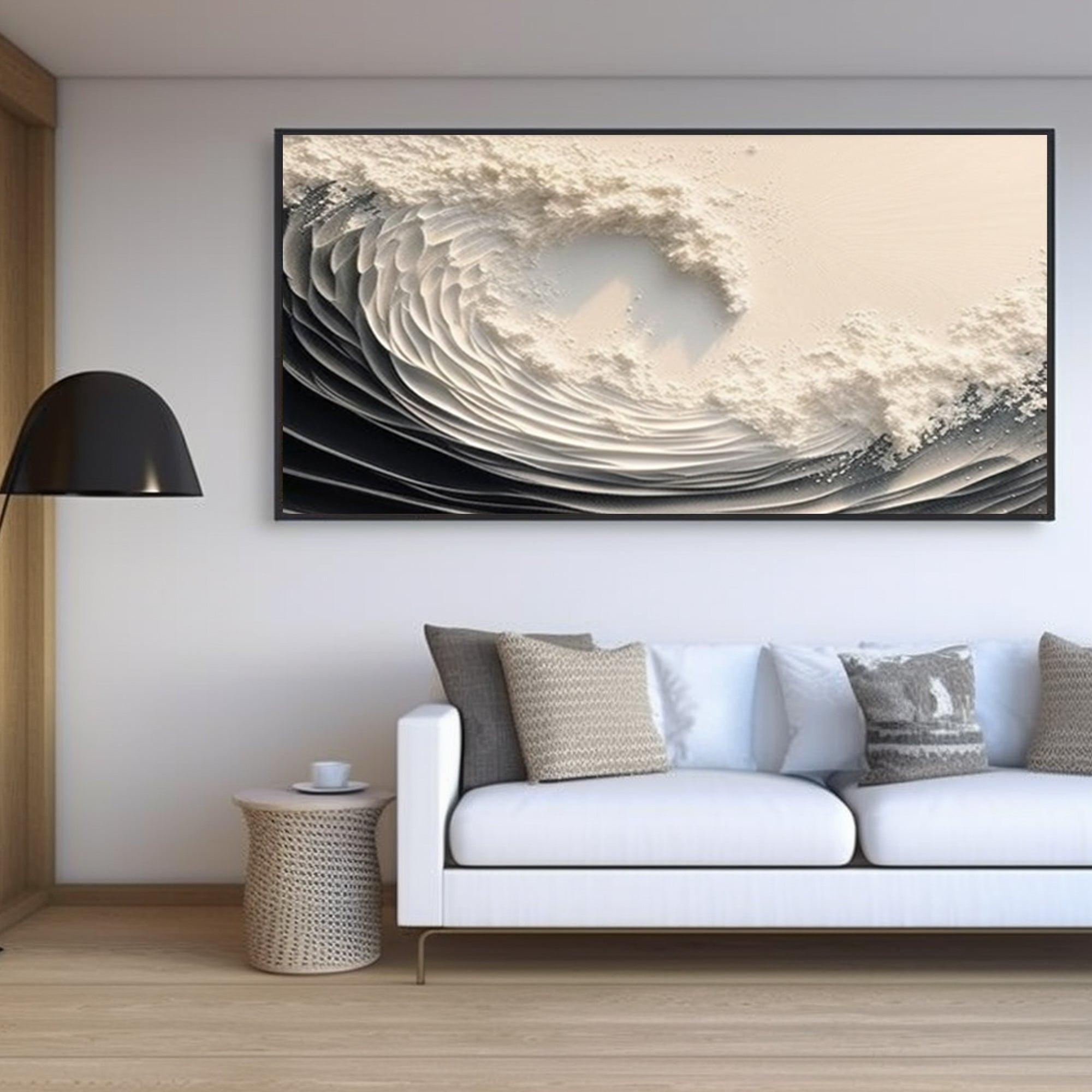 Black and white waves