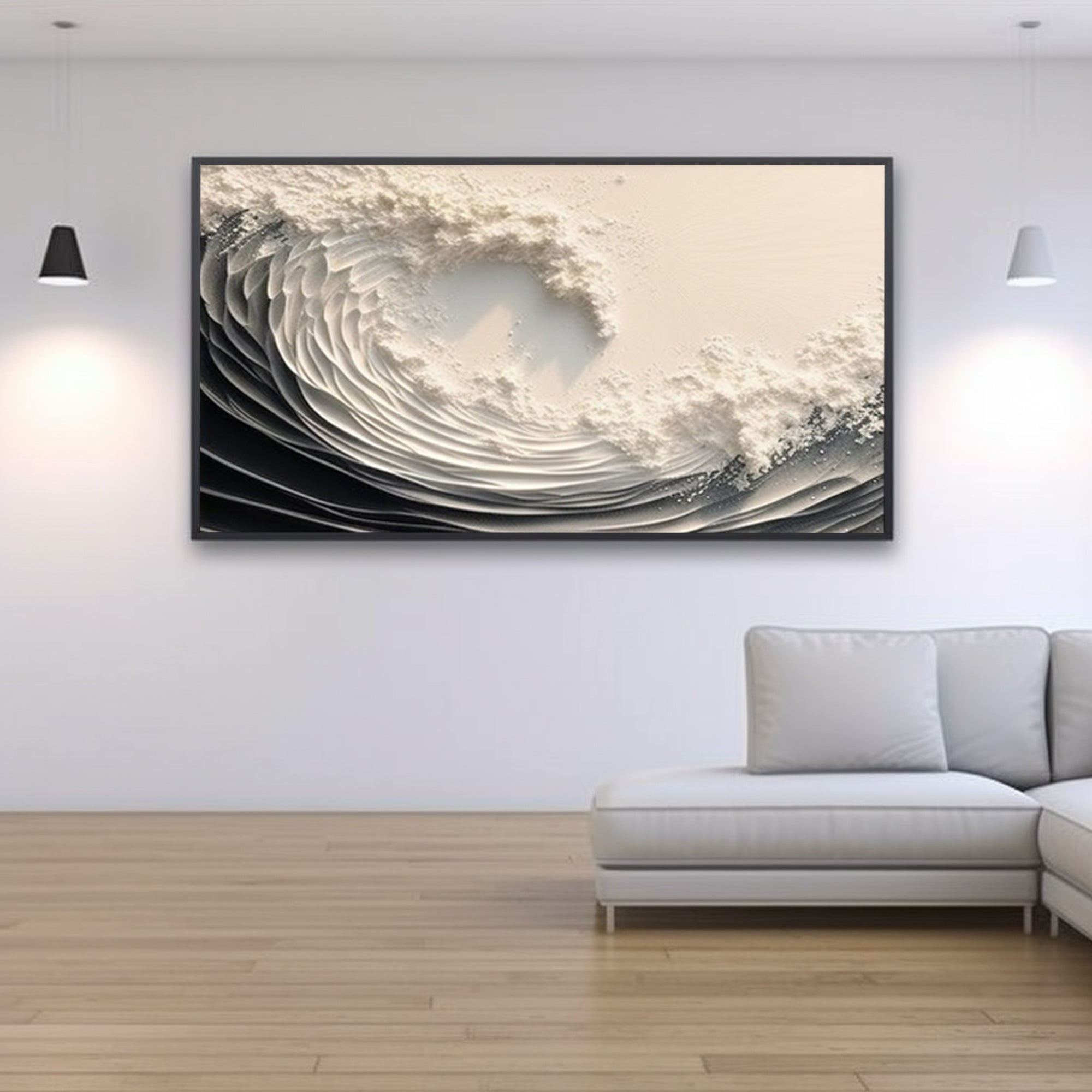 Black and white waves