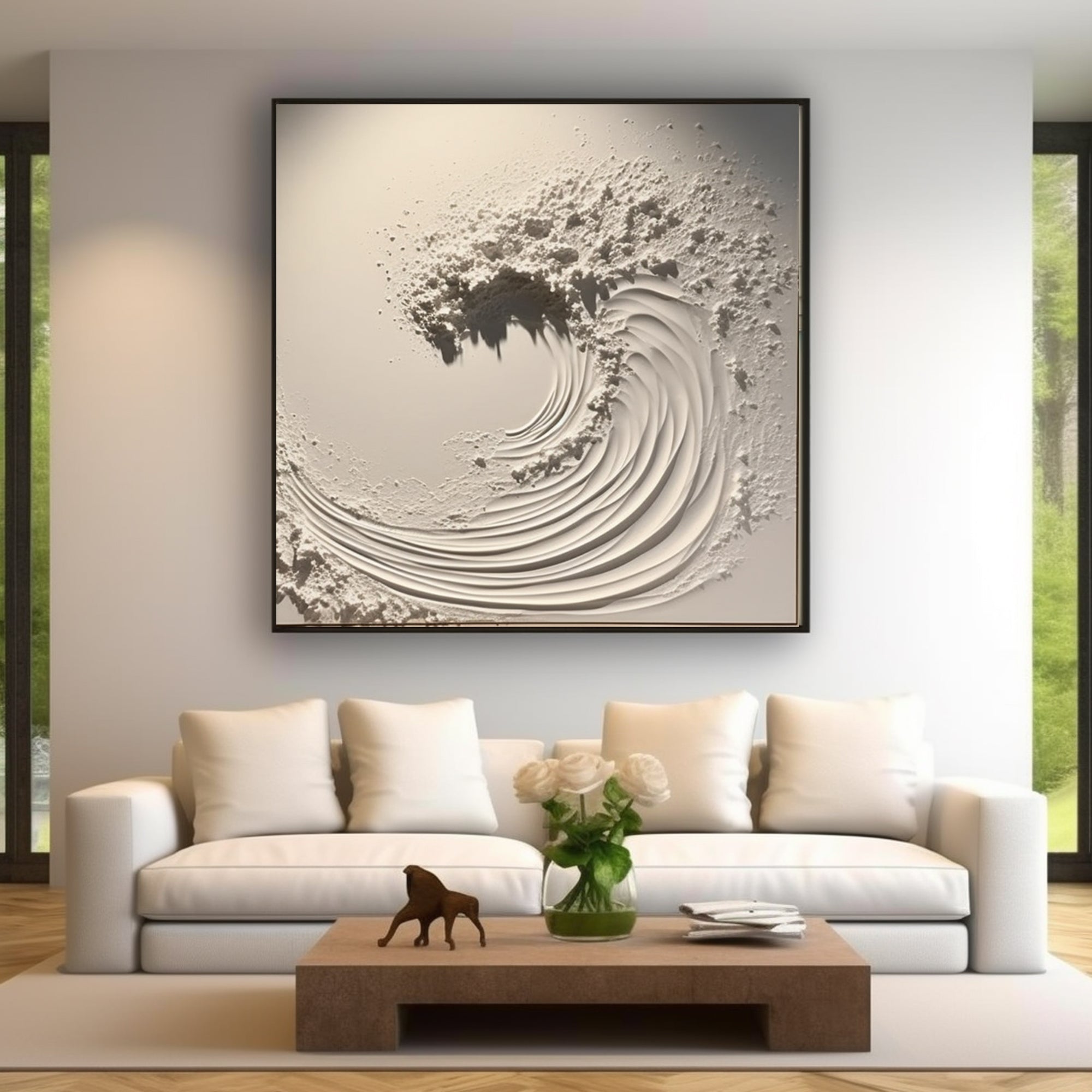 Plaster sea waves