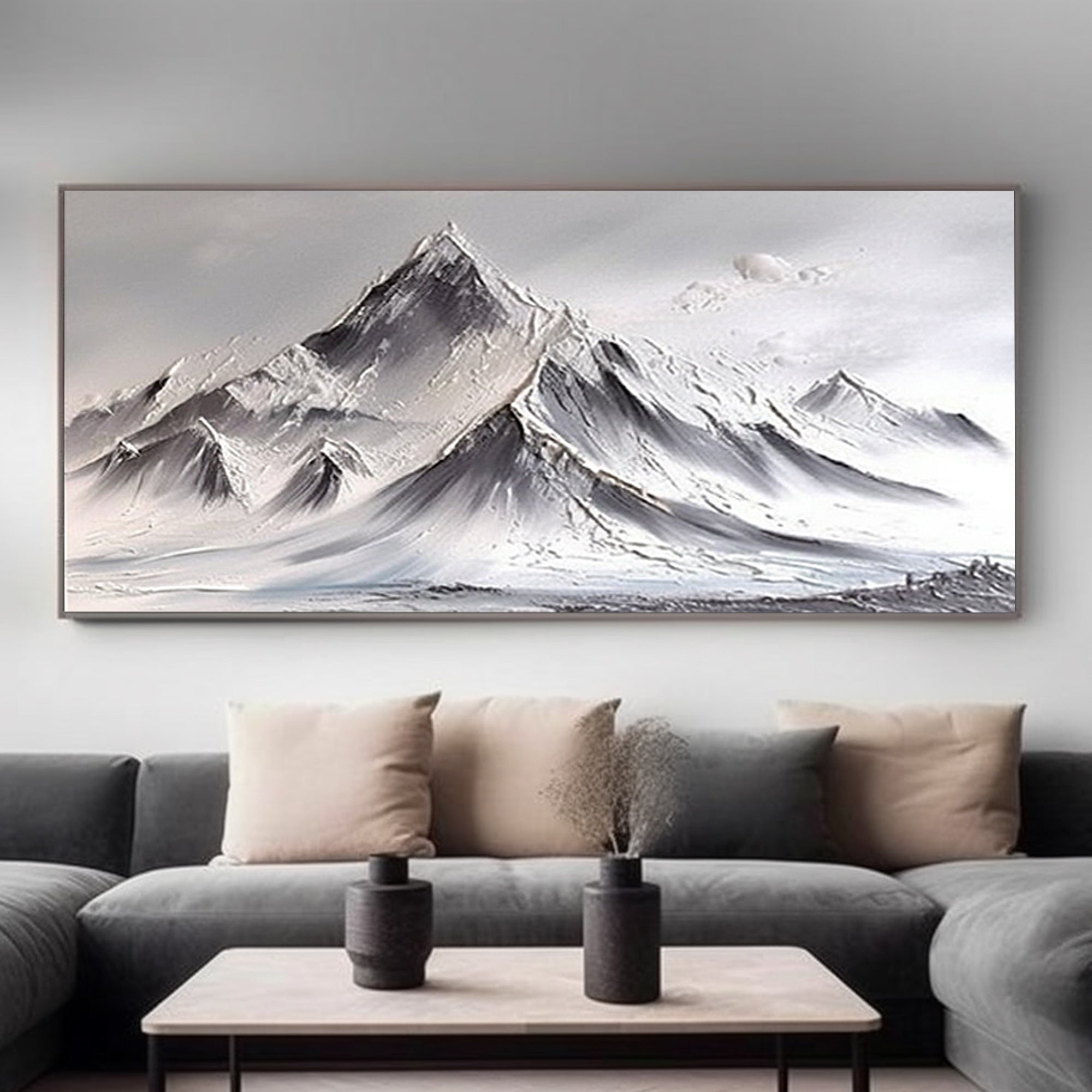 White textured mountains