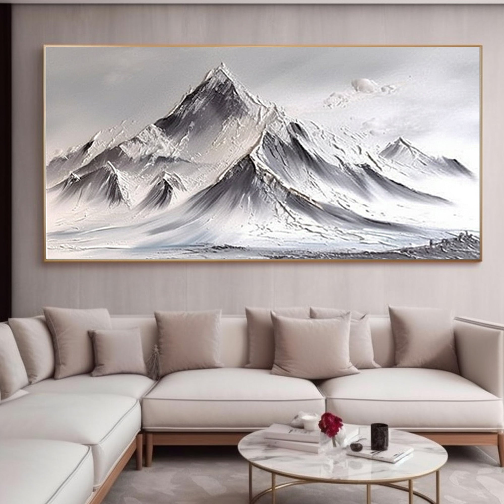 White textured mountains