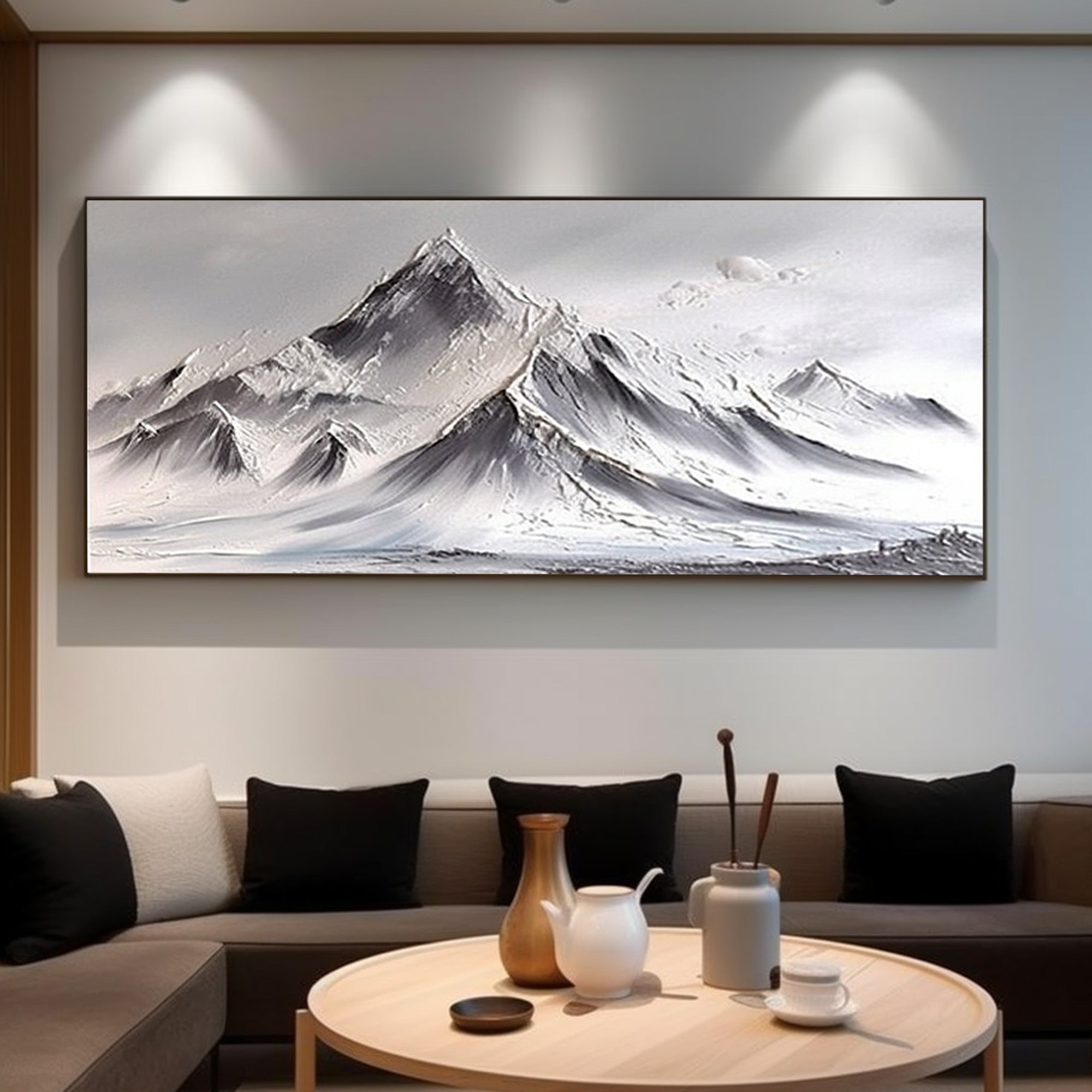 White textured mountains