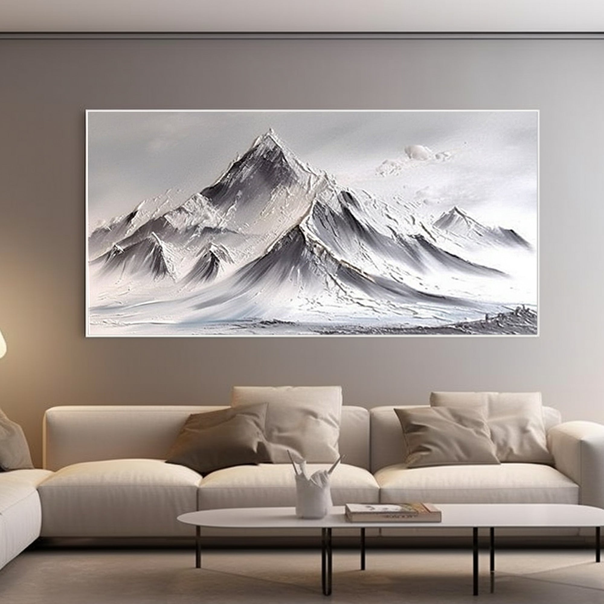 White textured mountains