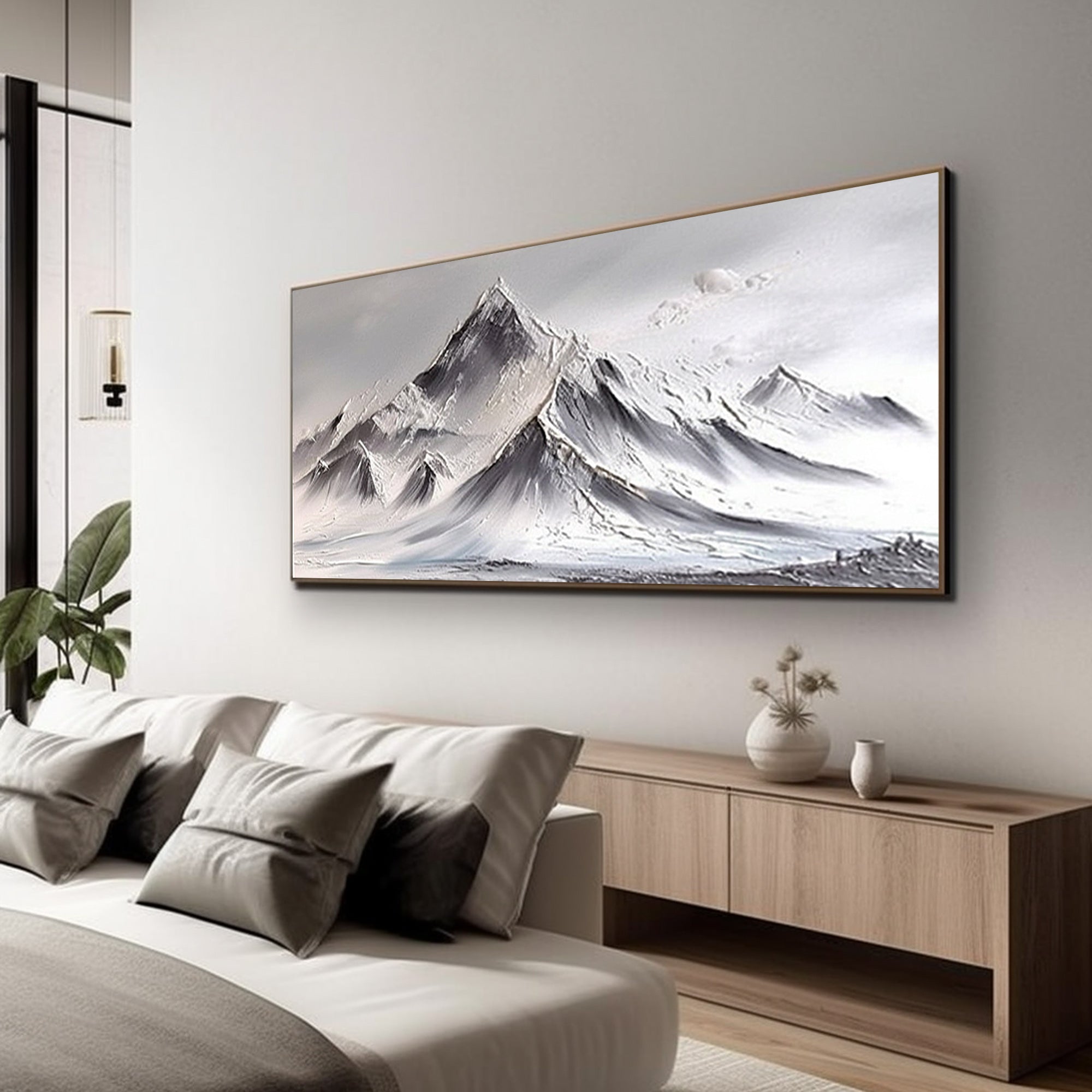 White textured mountains