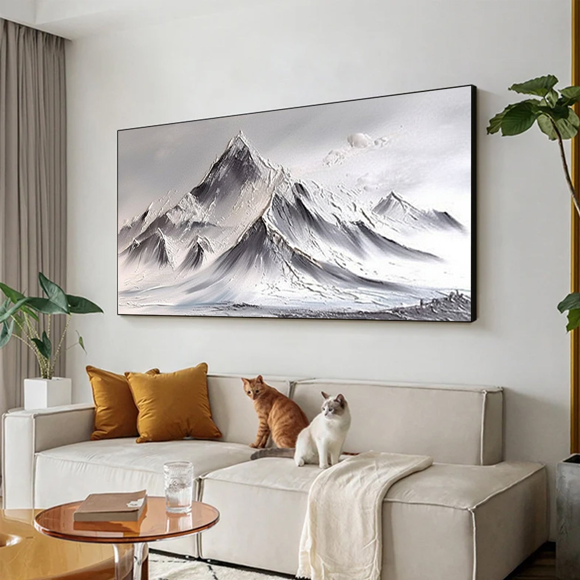 White textured mountains