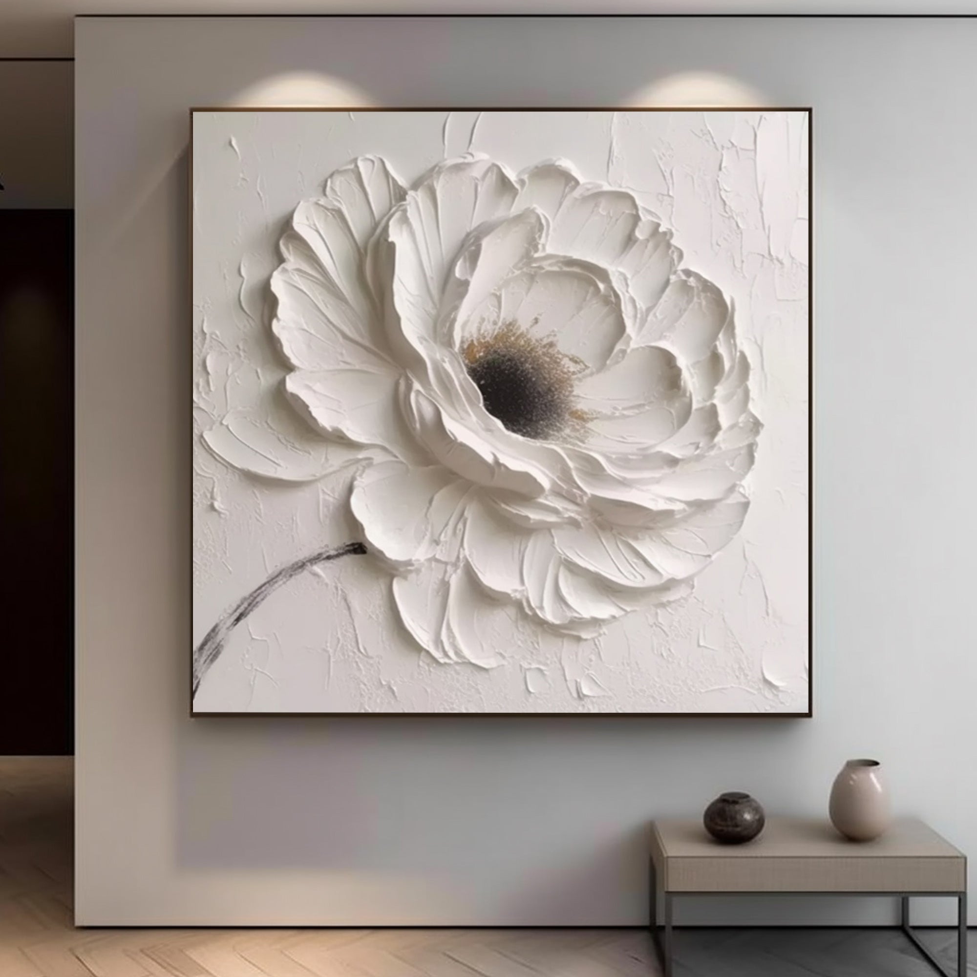 White textured flowers