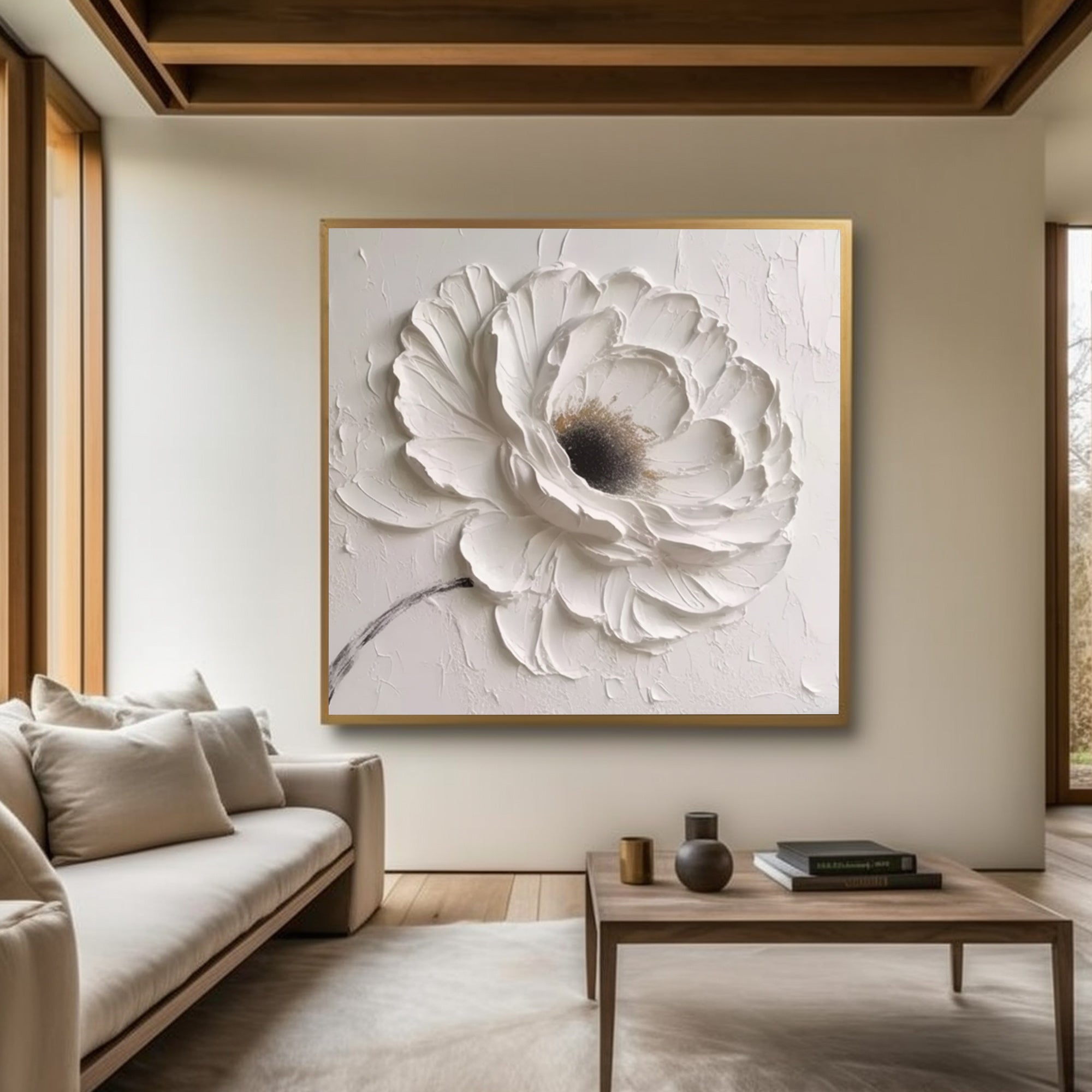 White textured flowers