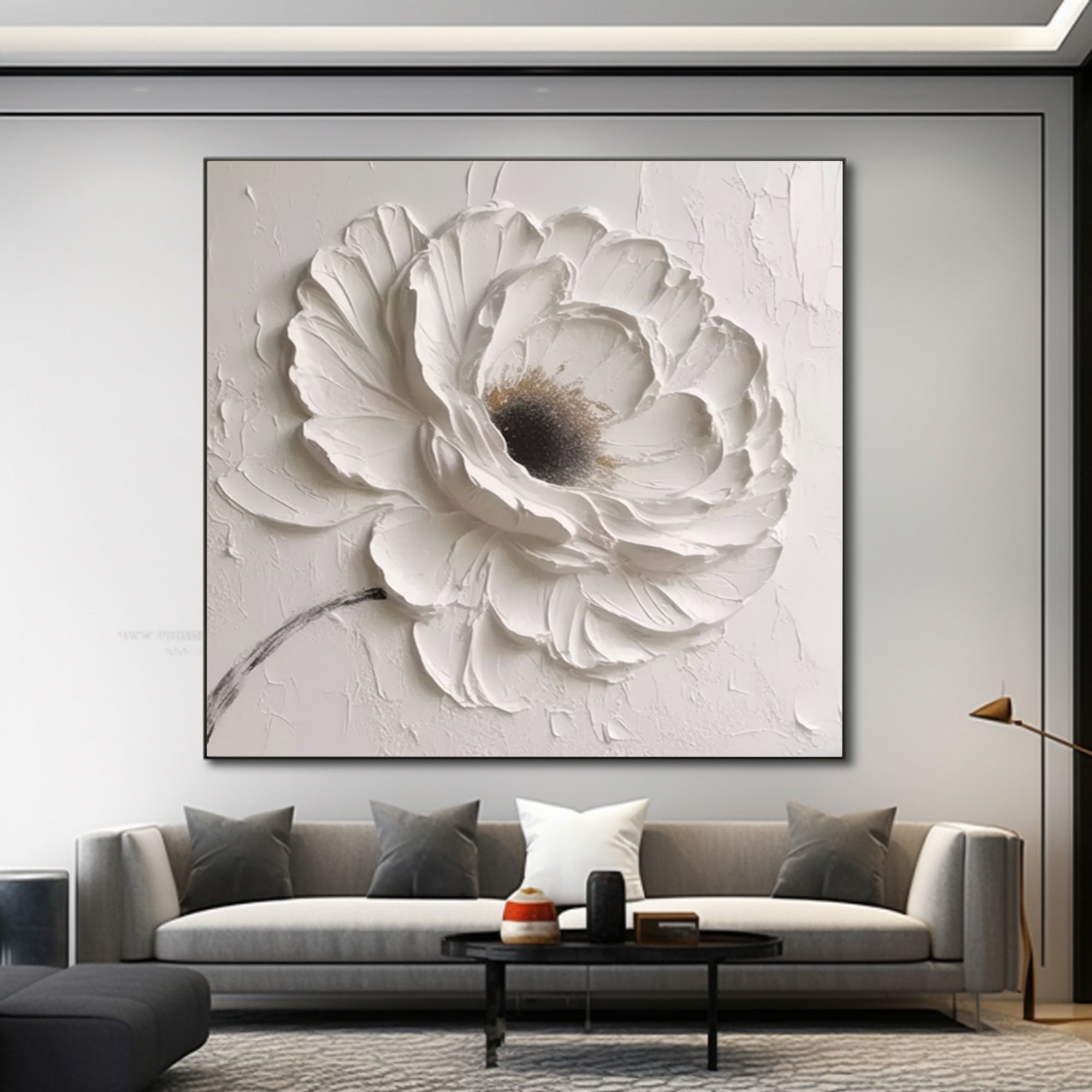 White textured flowers