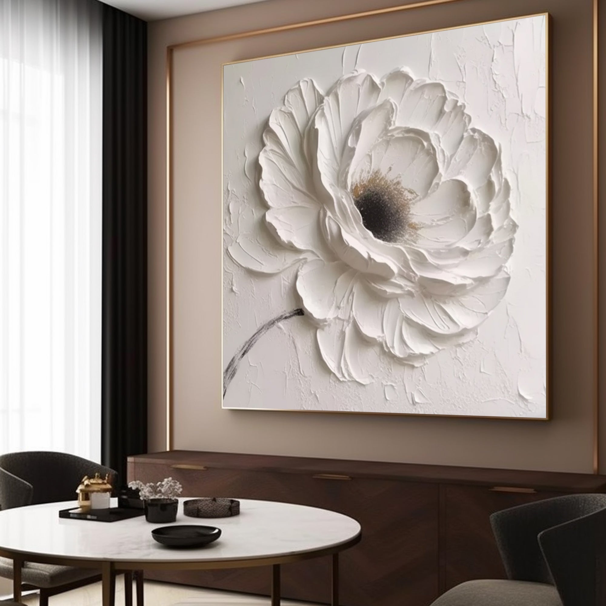 White textured flowers