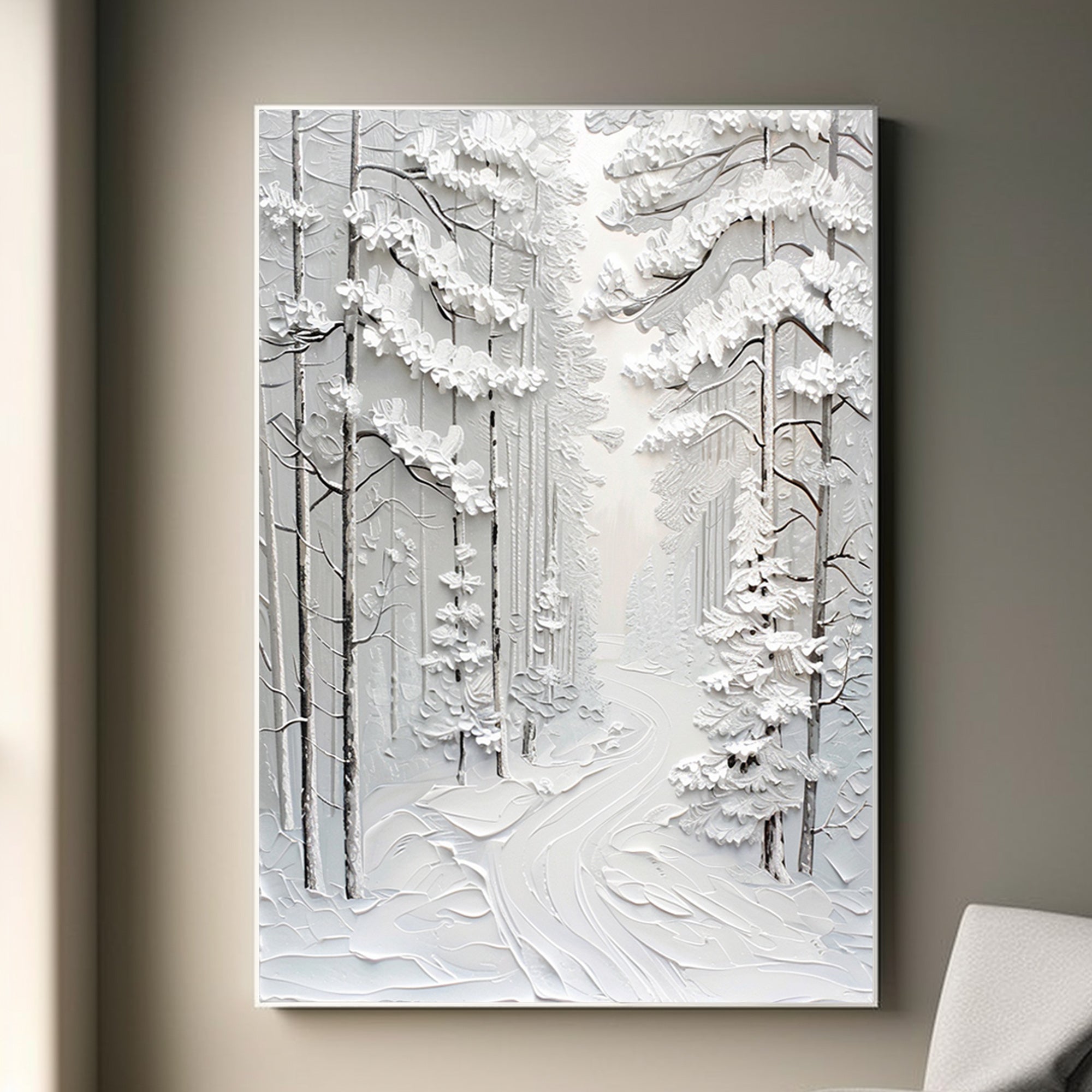 Pine trees after snow