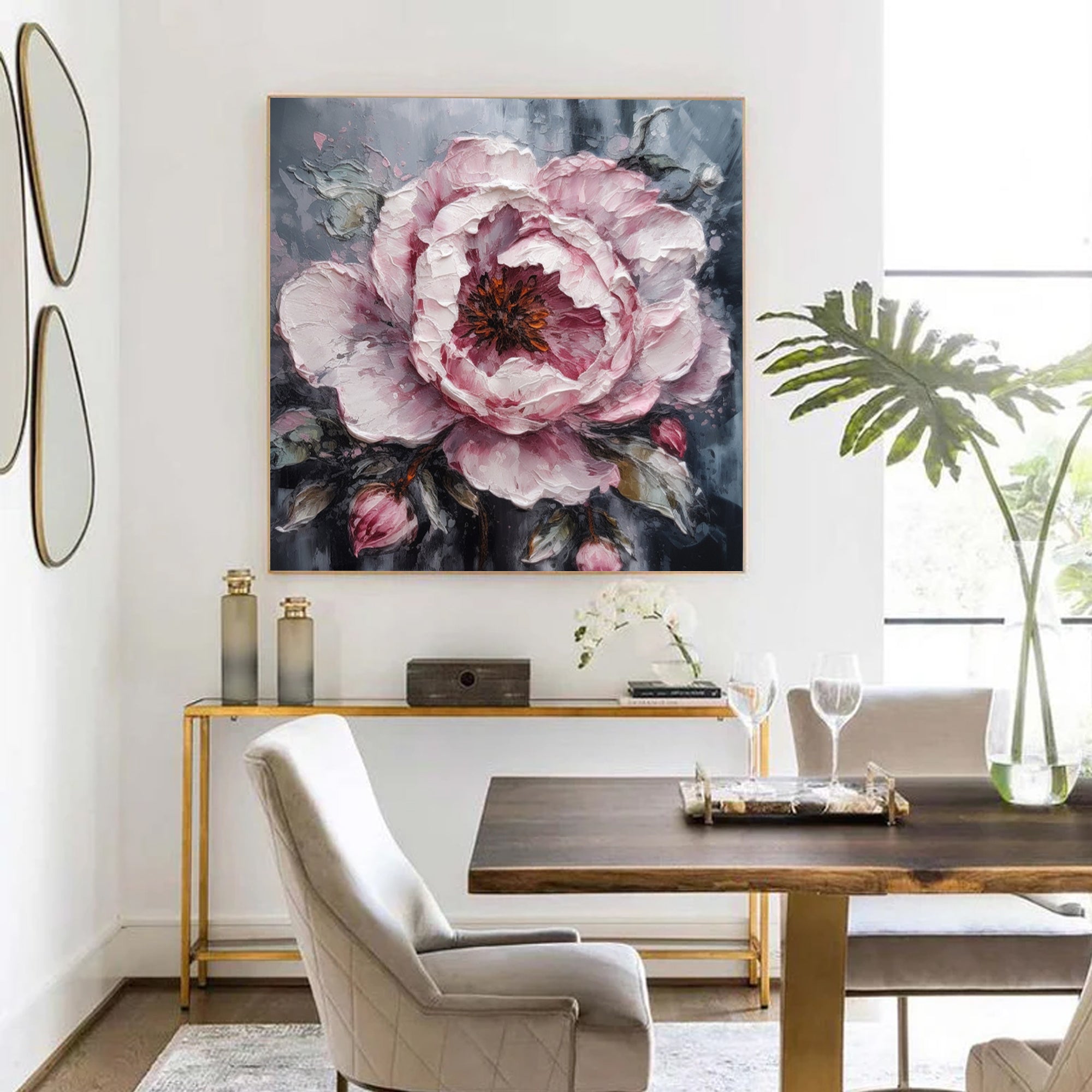 Pink peony flowers