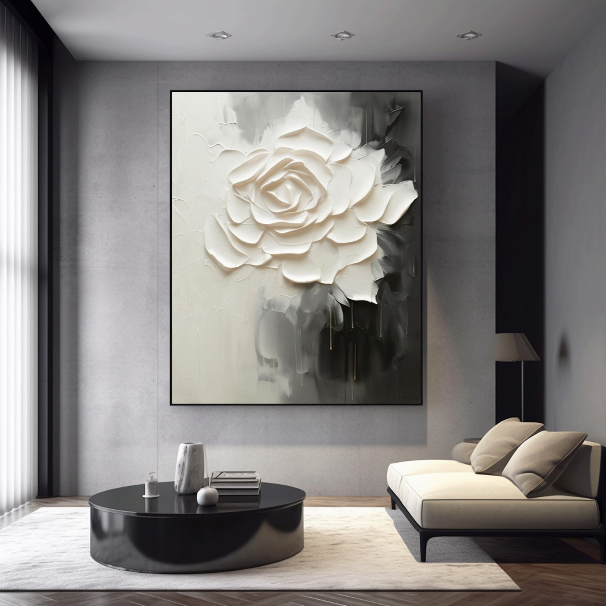 Gray and white flowers