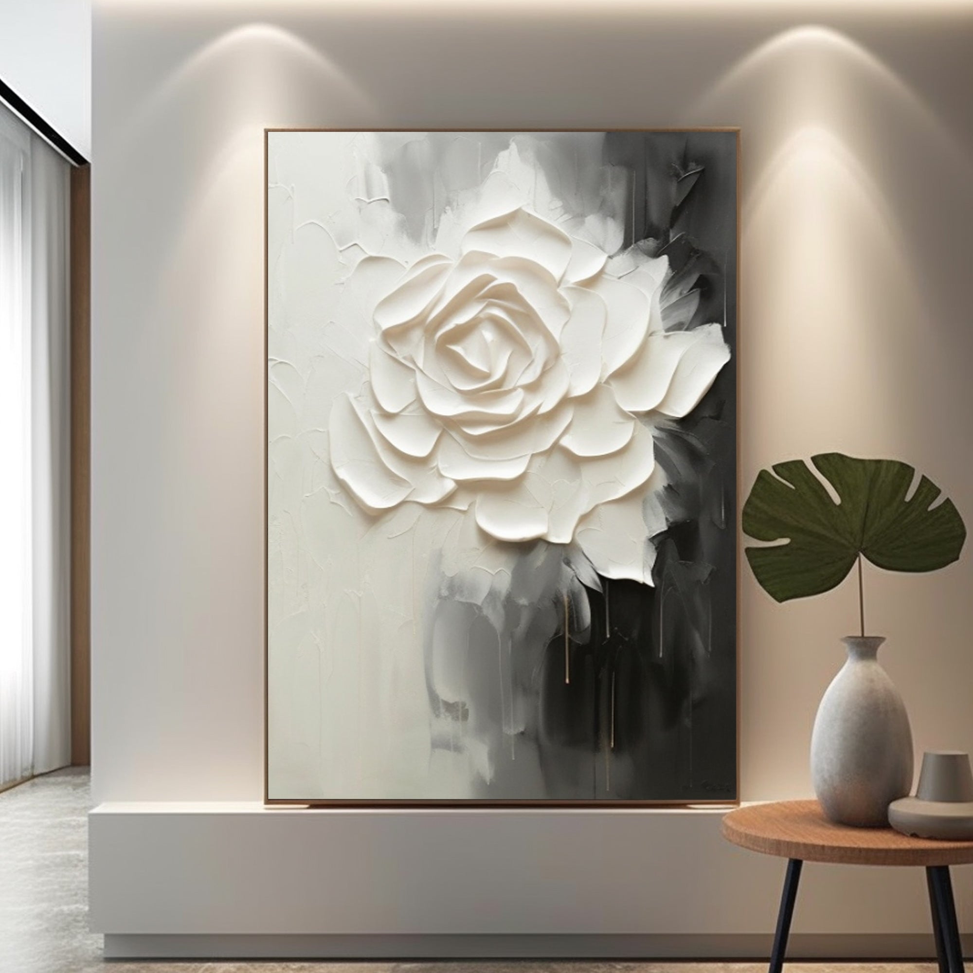 Gray and white flowers