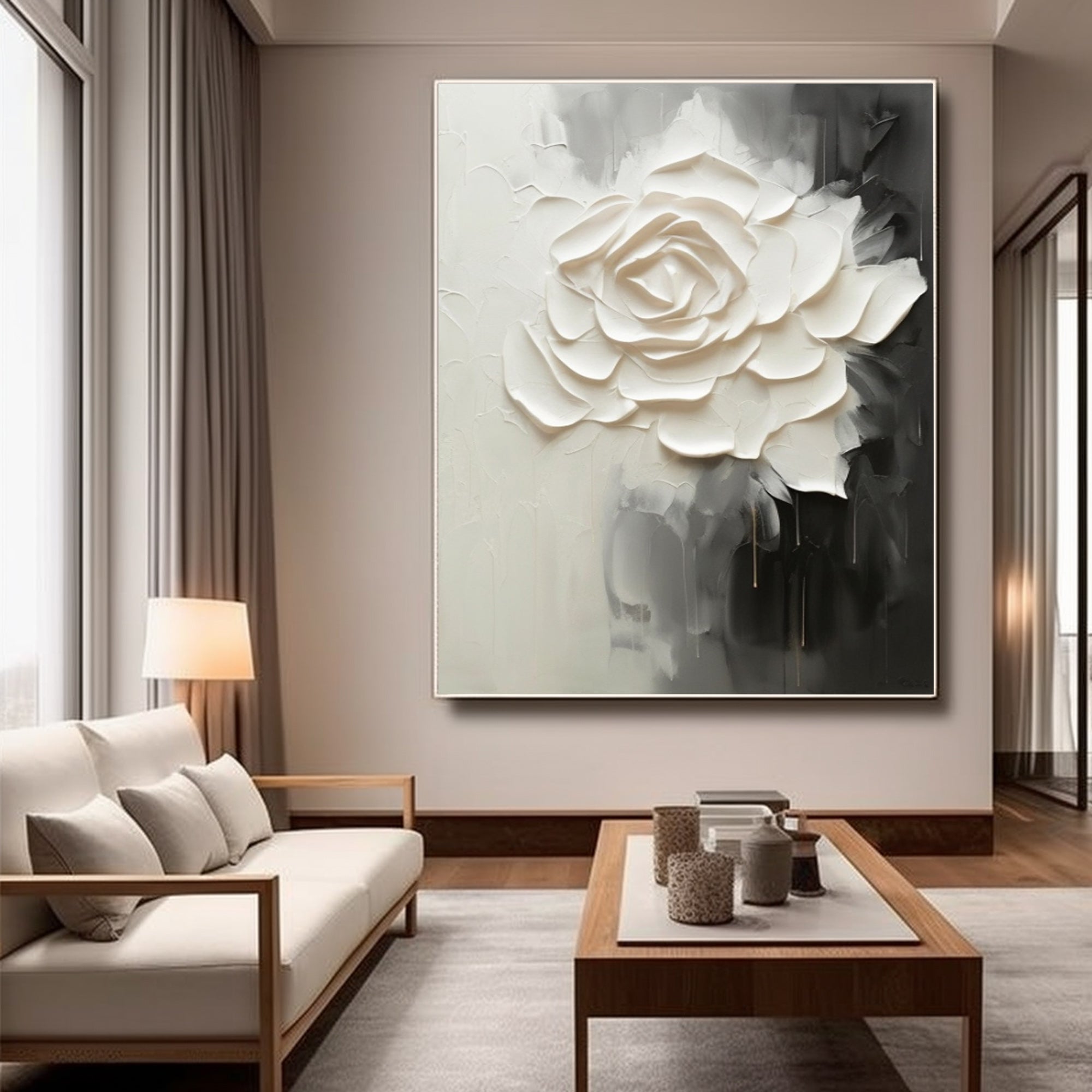 Gray and white flowers