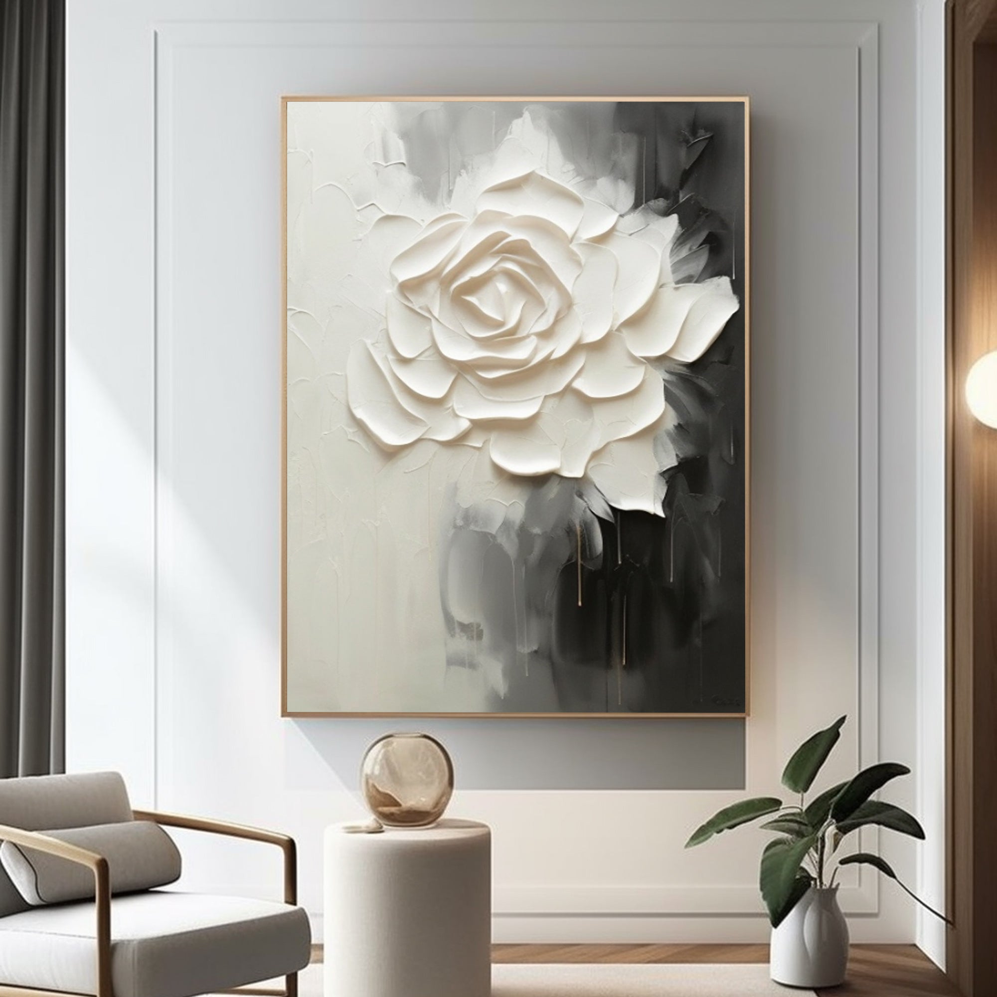 Gray and white flowers