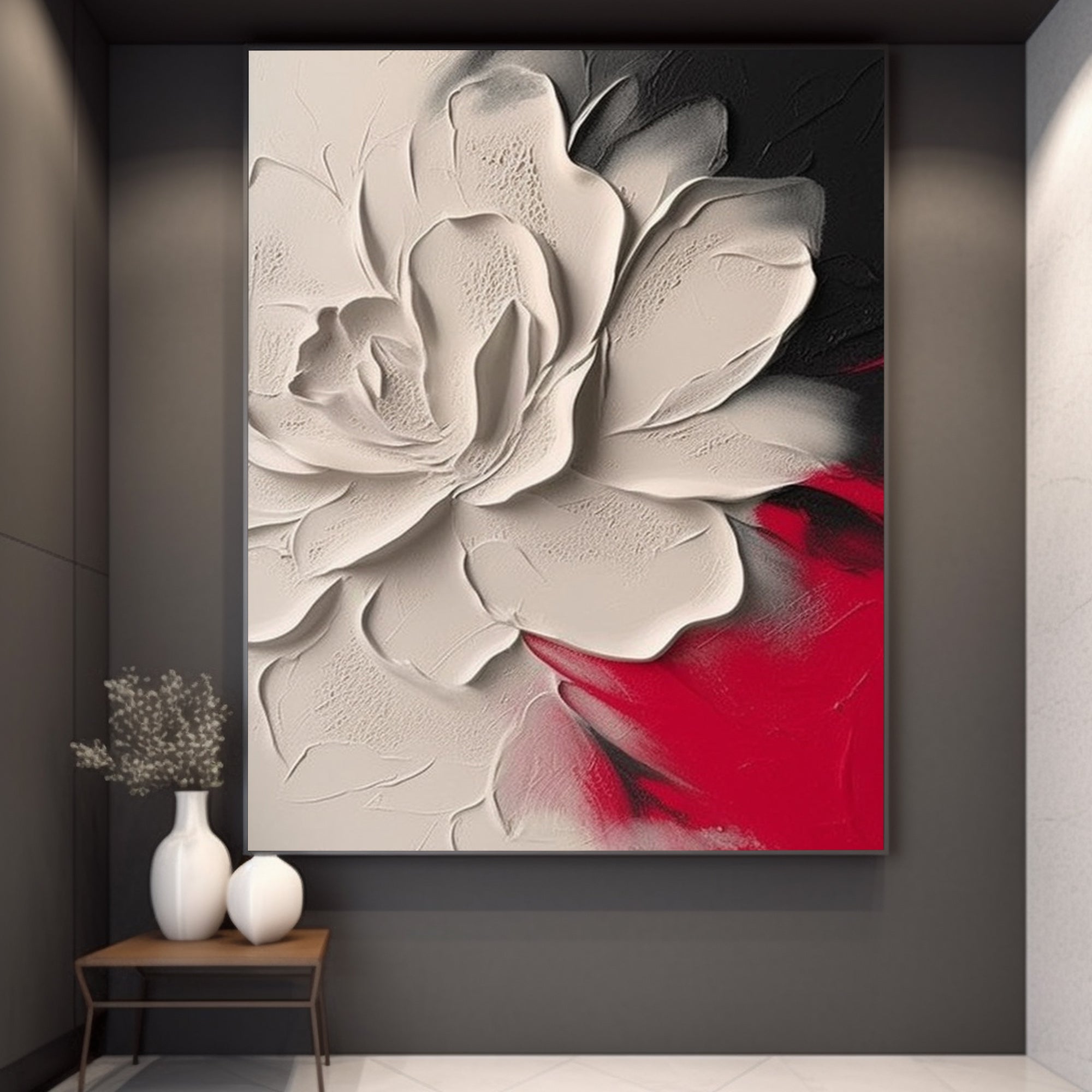 Black and white flowers