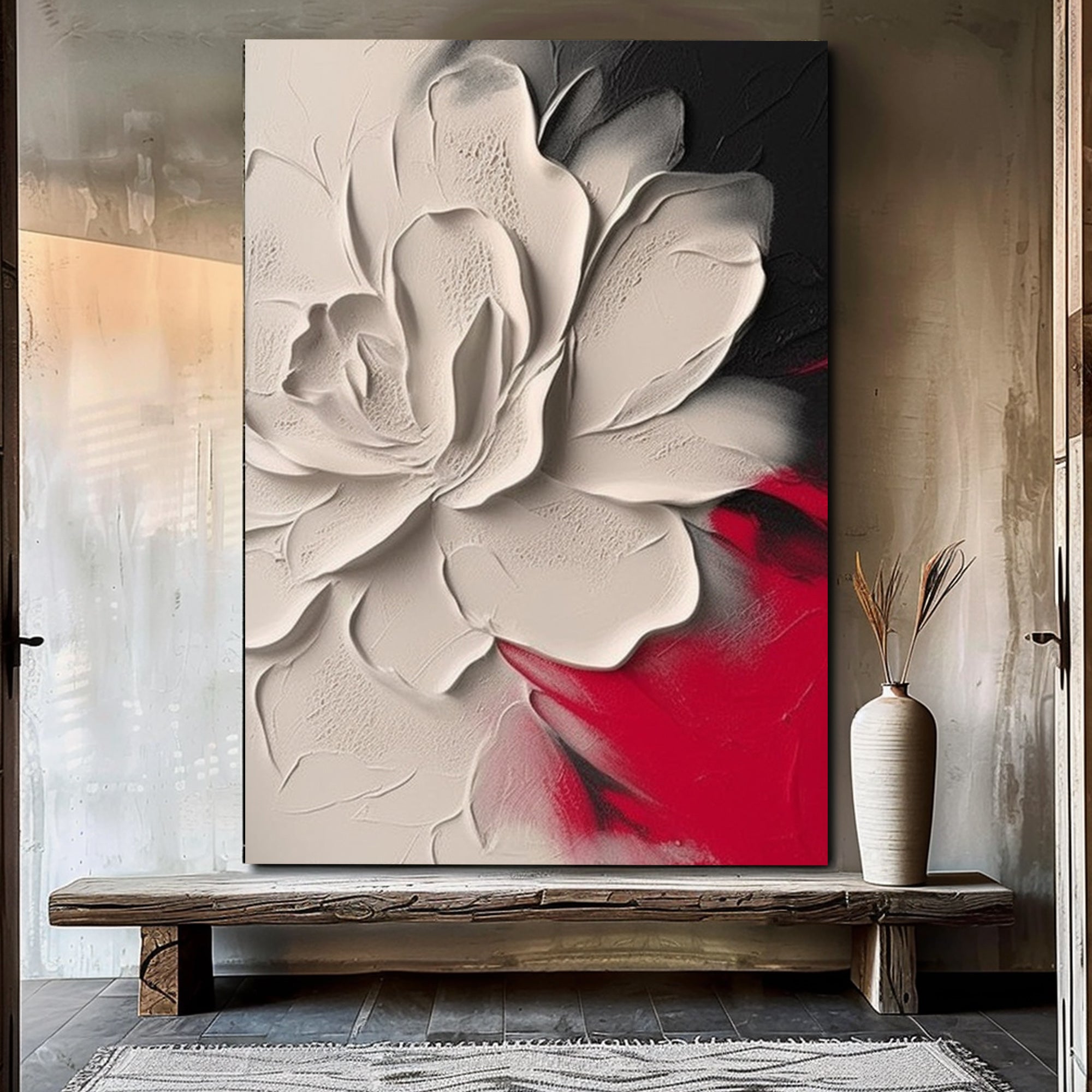 Black and white flowers