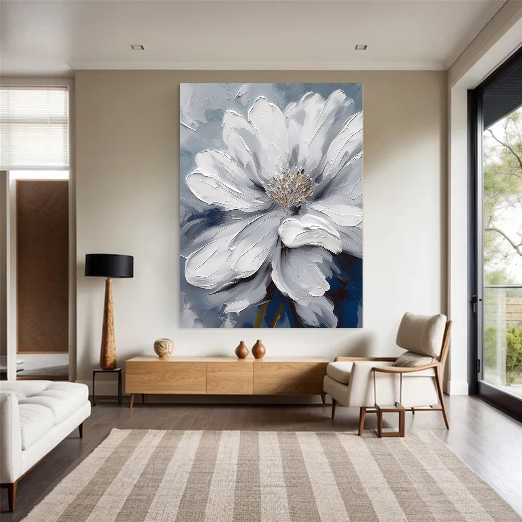 Blooming blue flowers