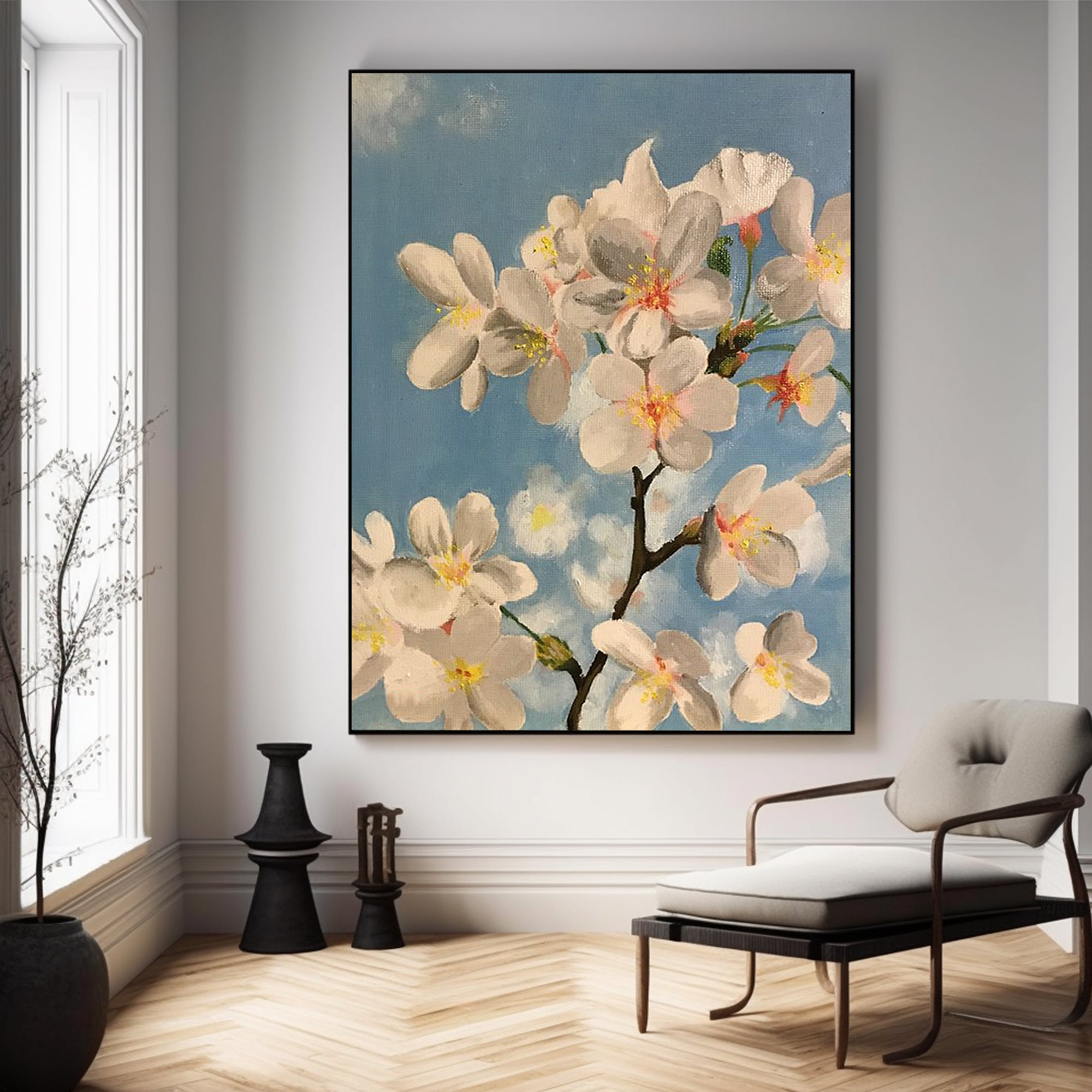 White cherry blossoms