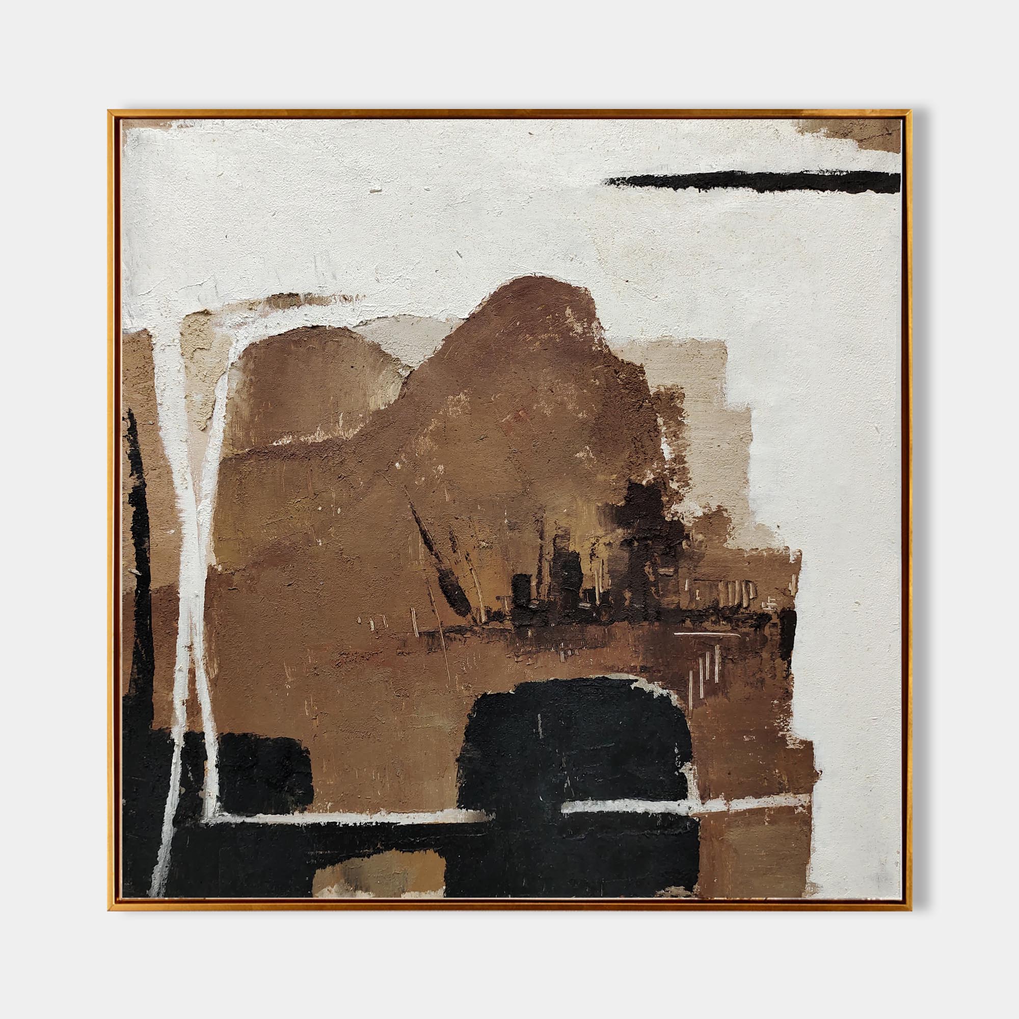 Black And Brown Minimalist Painting