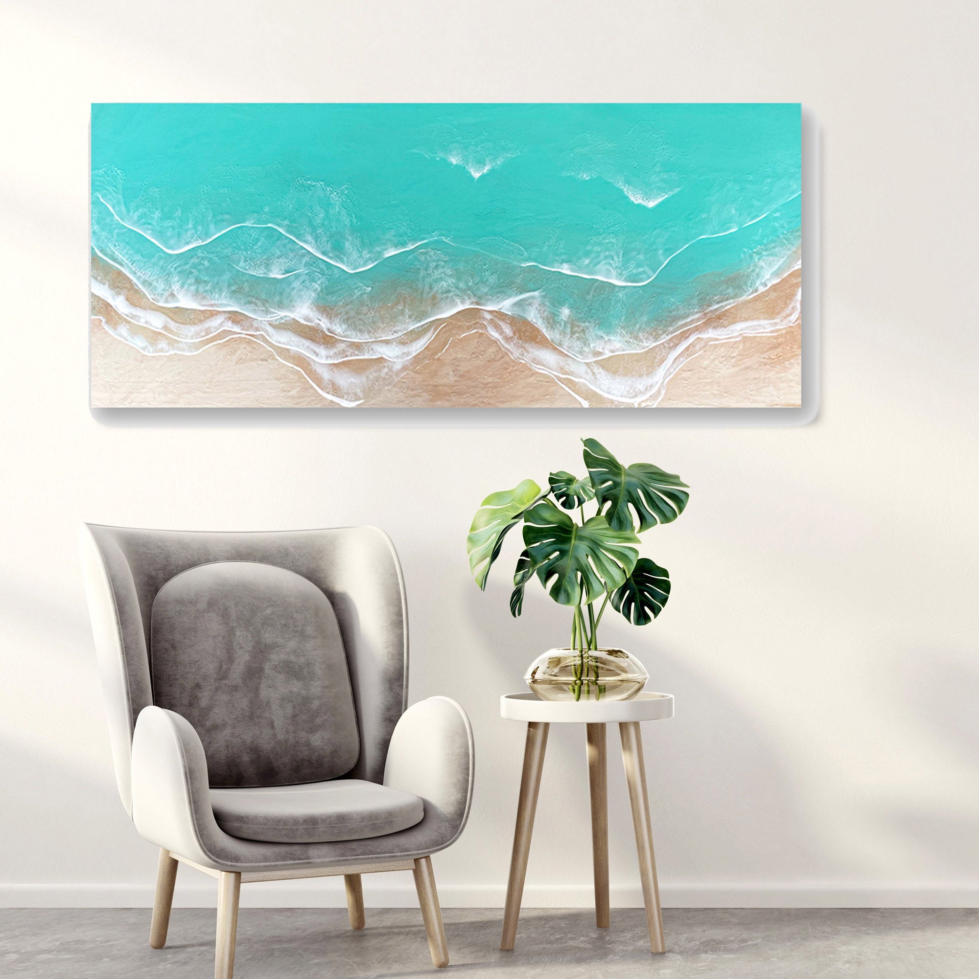 Ocean Wall Art, Epoxy Resin Waves Wall decor