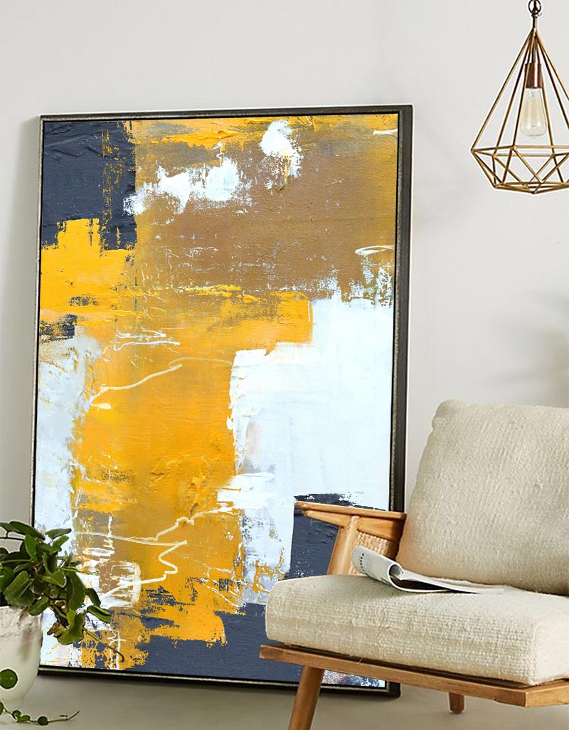 Abstract Yellow White Art