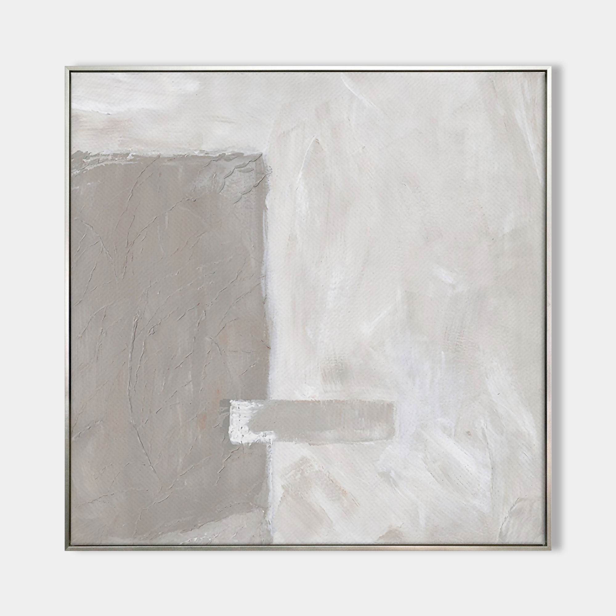 Brown White Minimalist Abstract Art