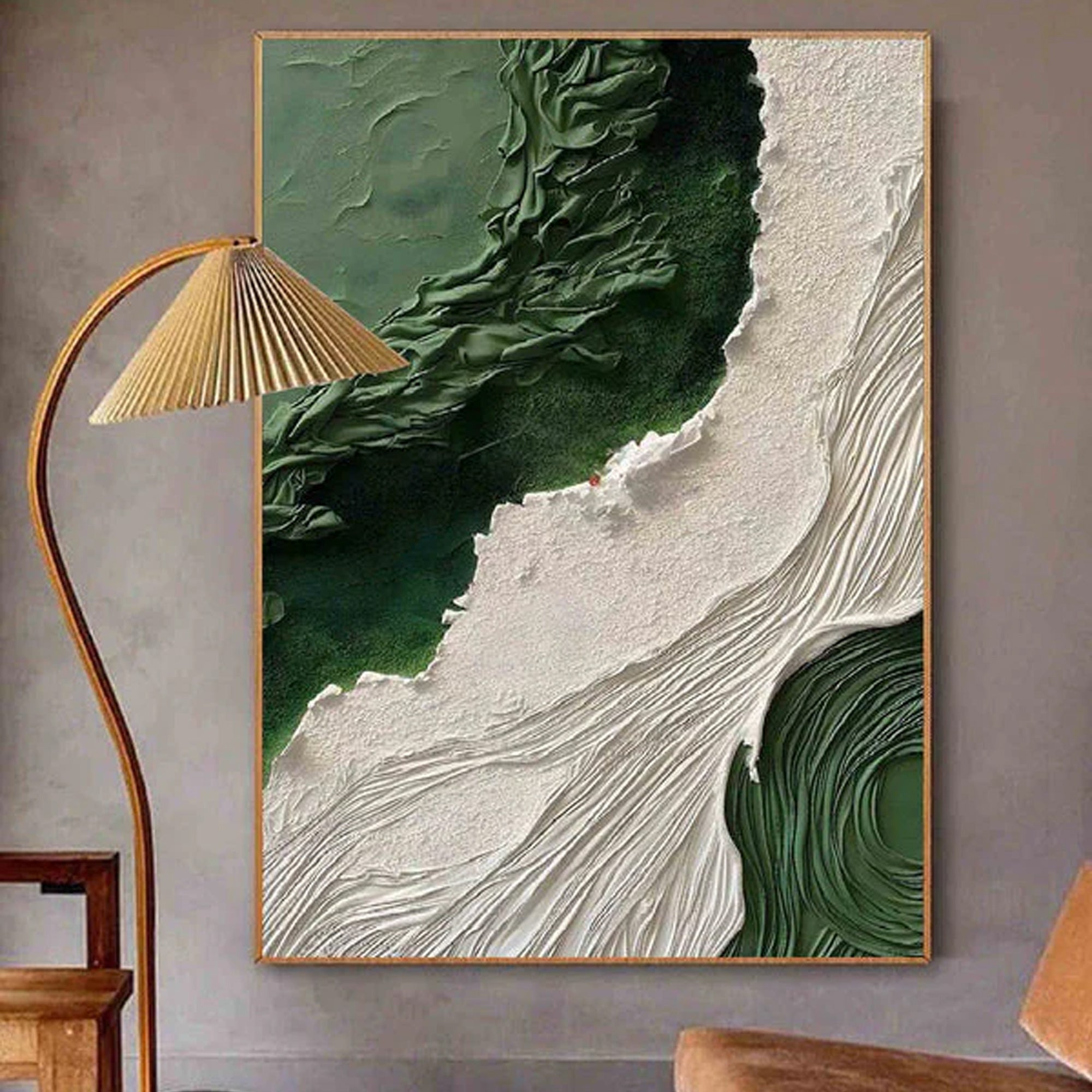 3D Green White Wave