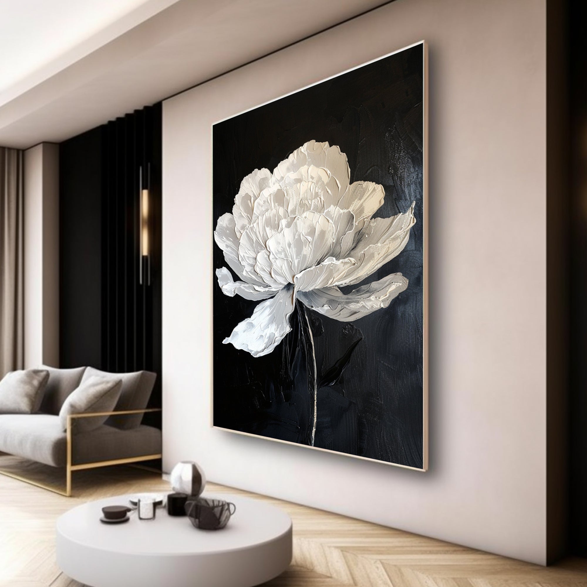 Black and white flowers