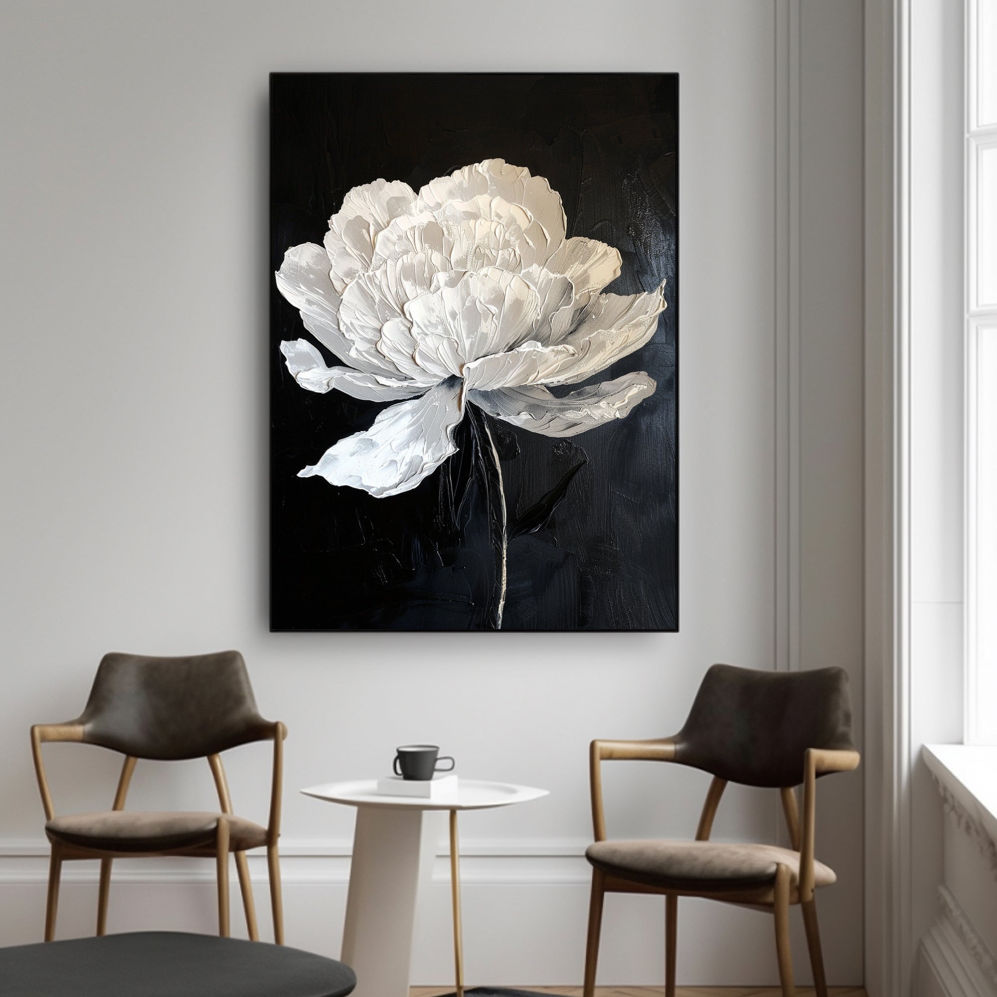 Black and white flowers