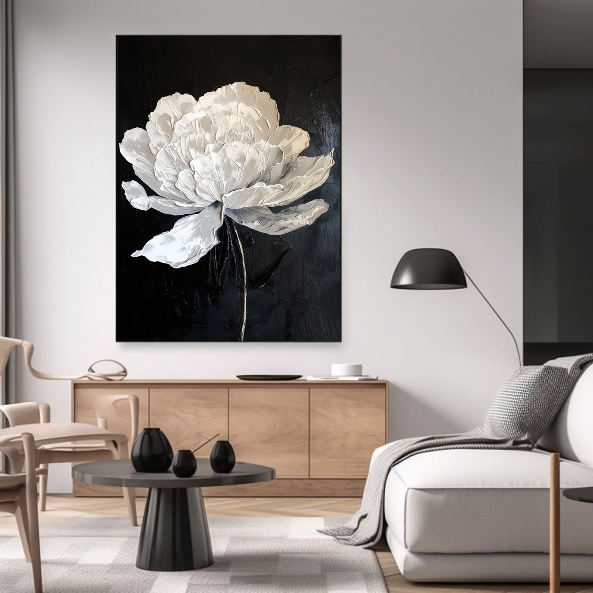 Black and white flowers