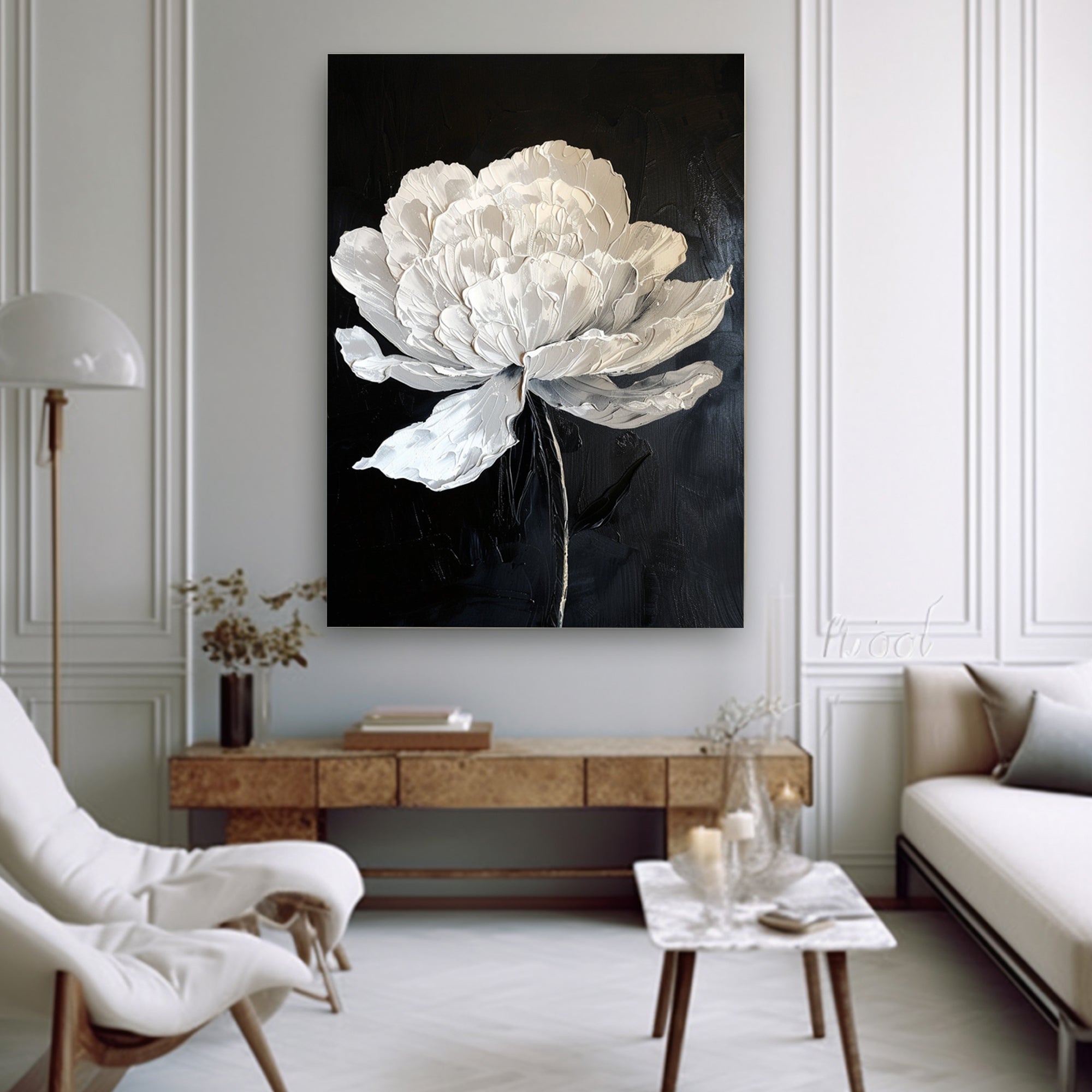 Black and white flowers