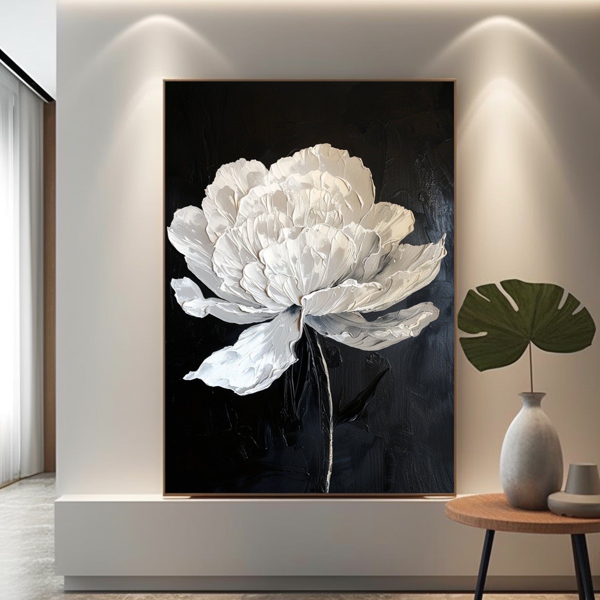 Black and white flowers