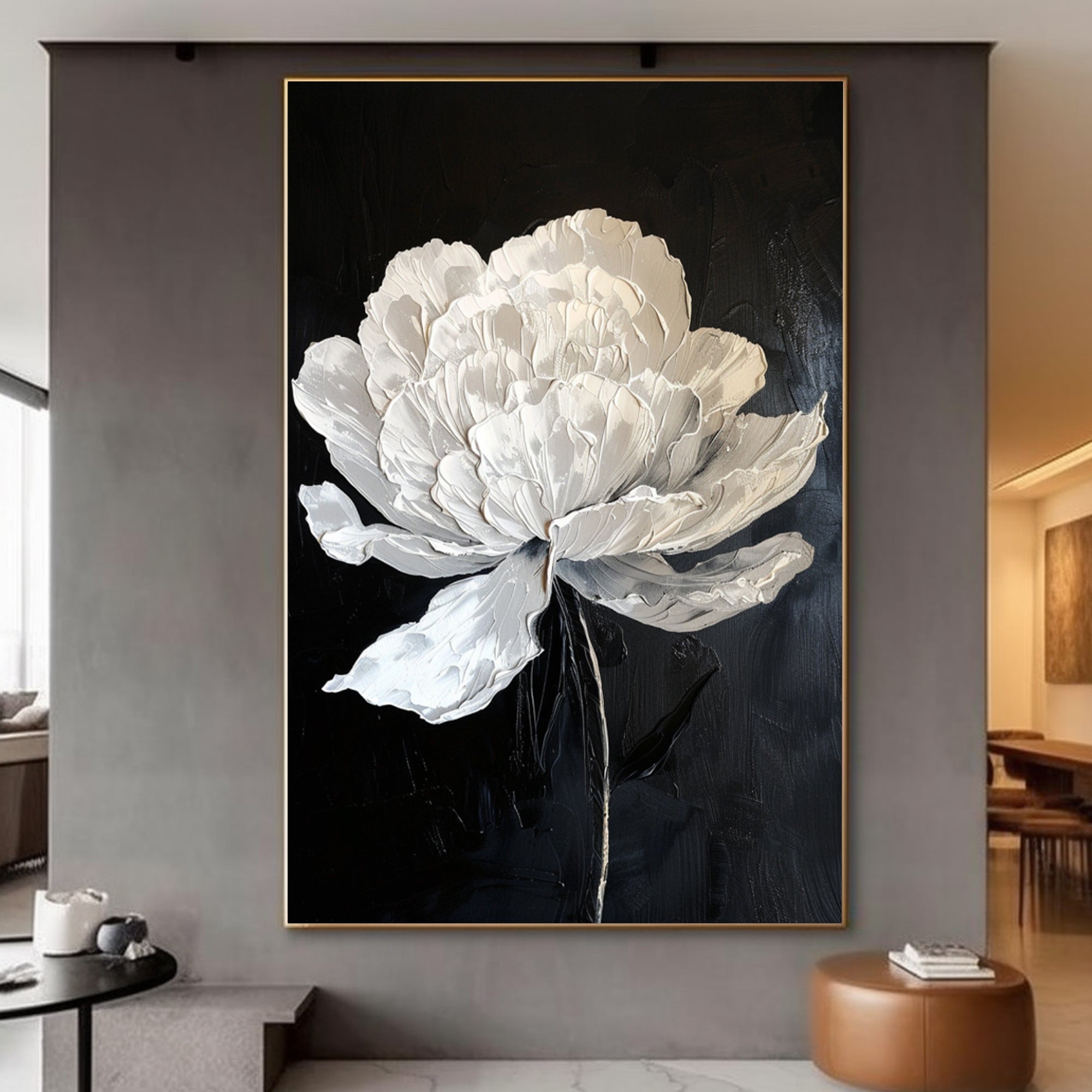 Black and white flowers