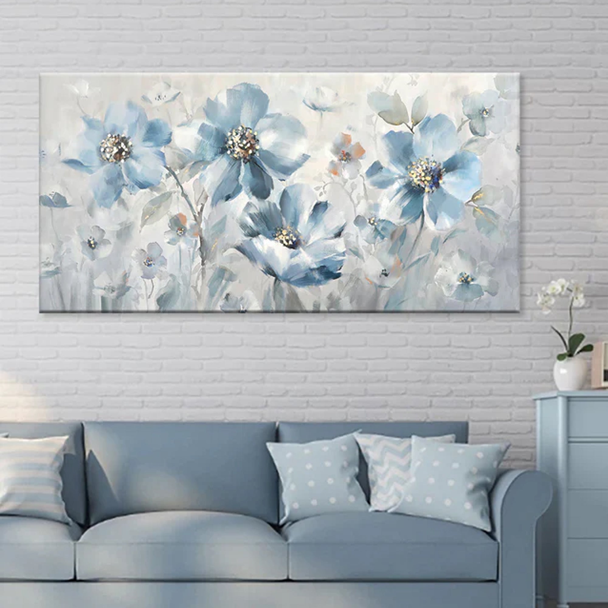 Azure textured flowers