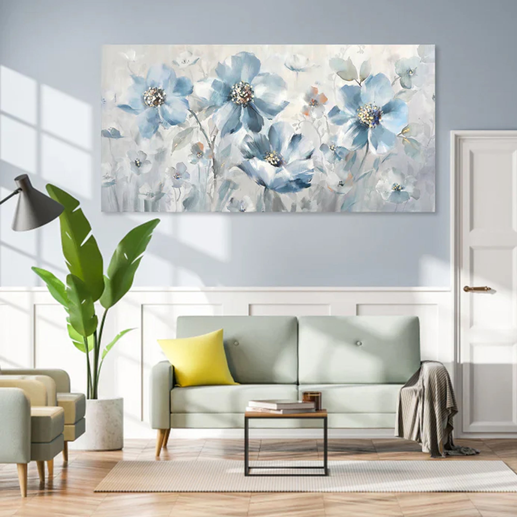 Azure textured flowers