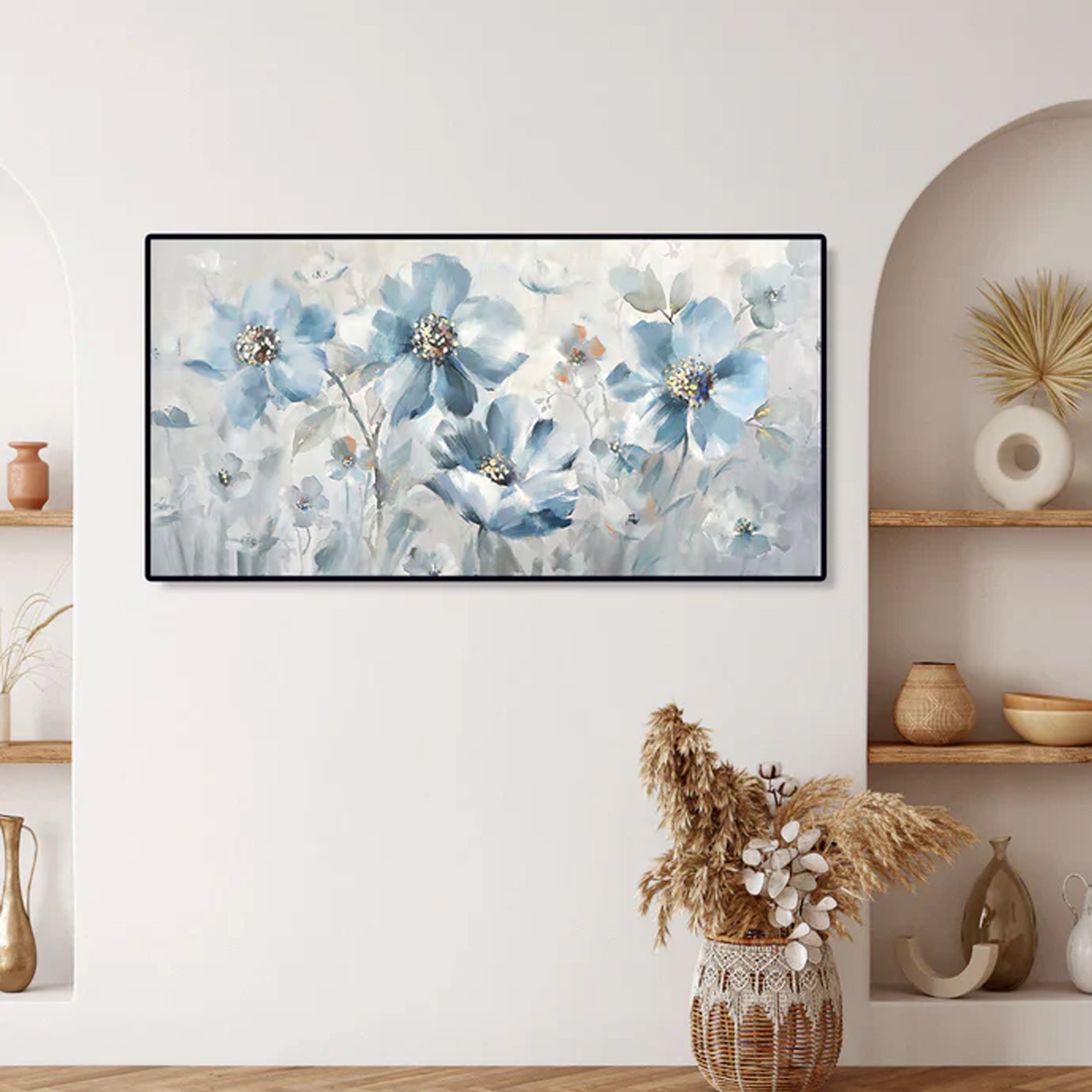 Azure textured flowers