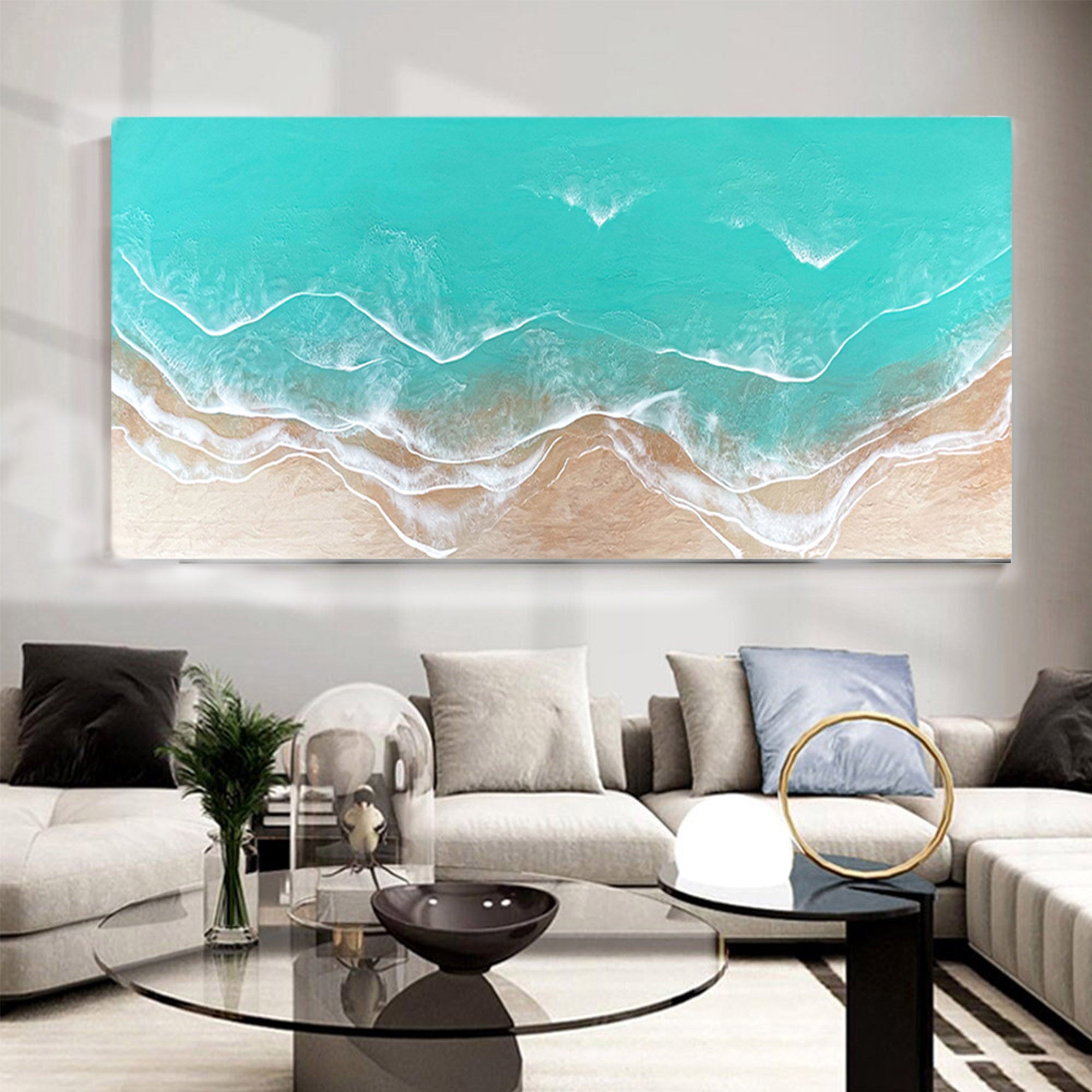 Ocean Wall Art, Epoxy Resin Waves Wall decor
