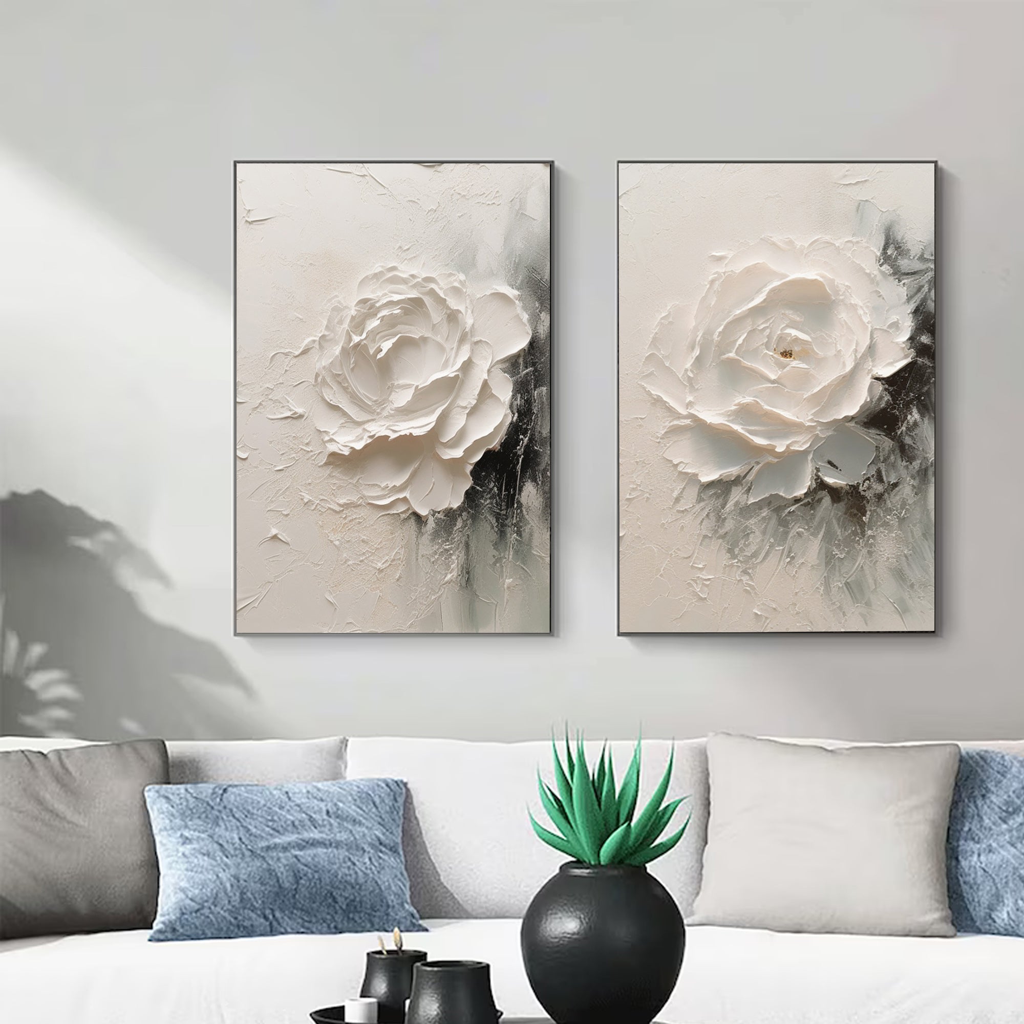 Thick textured white flowers